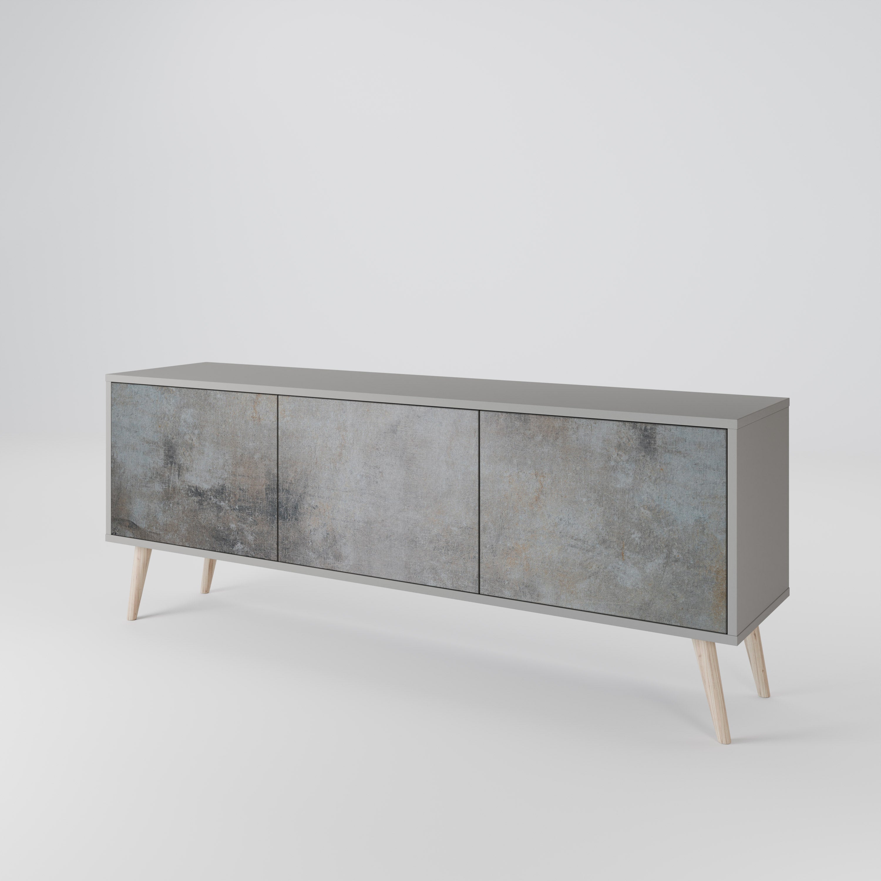 CONCRETE WALL Mueble de TV de 3 Puertas