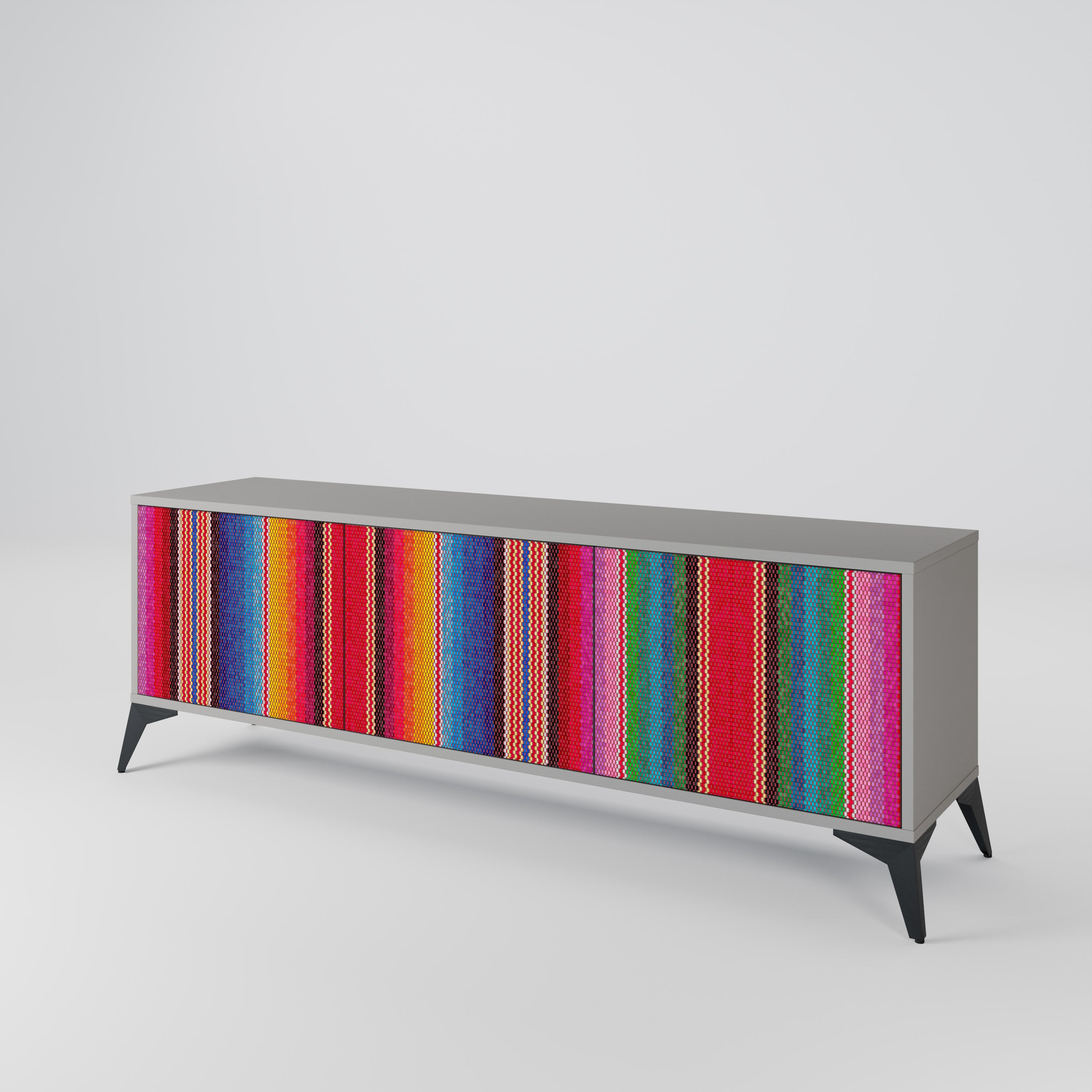 ETHNIC MEXICAN Mueble de TV de 3 Puertas