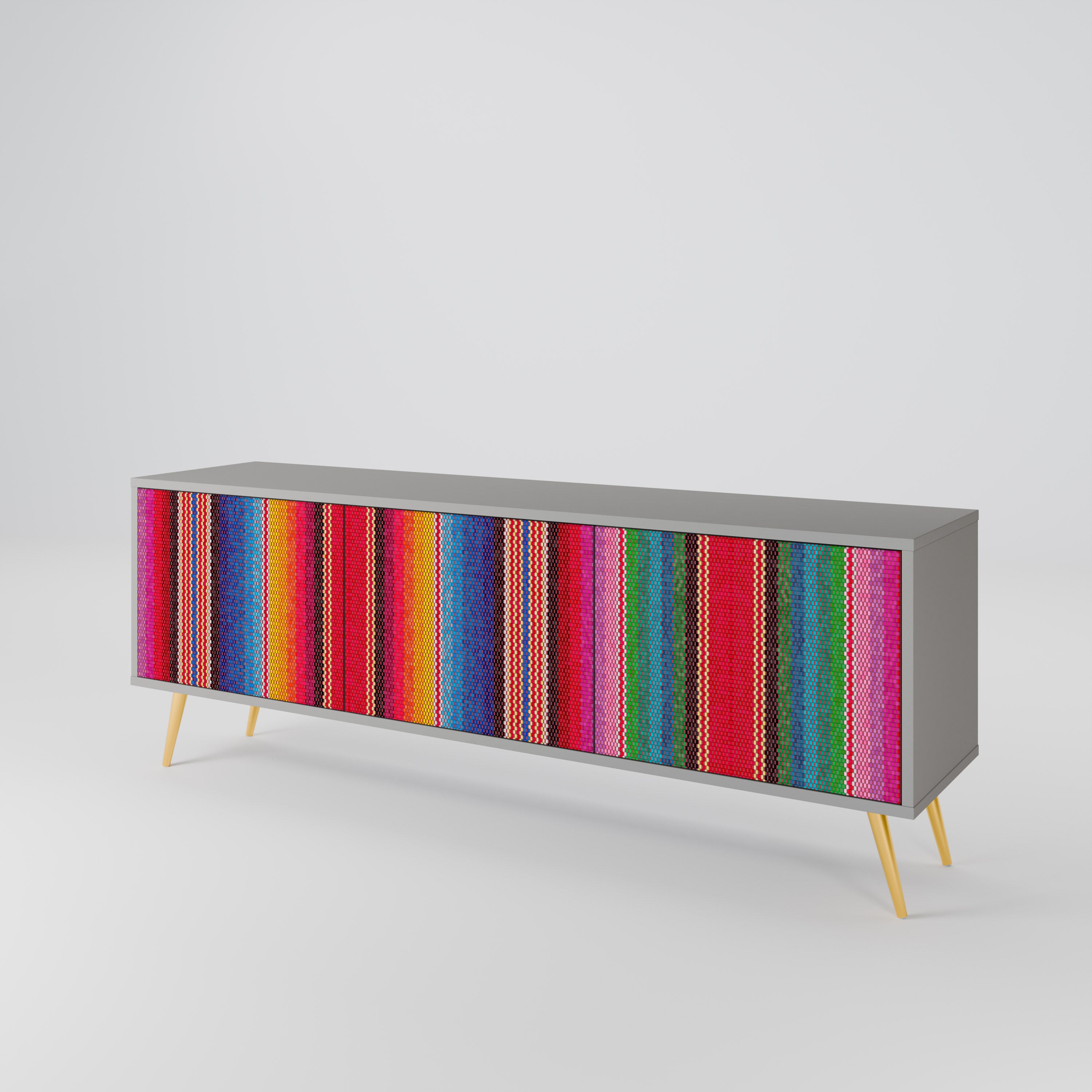 ETHNIC MEXICAN Mueble de TV de 3 Puertas