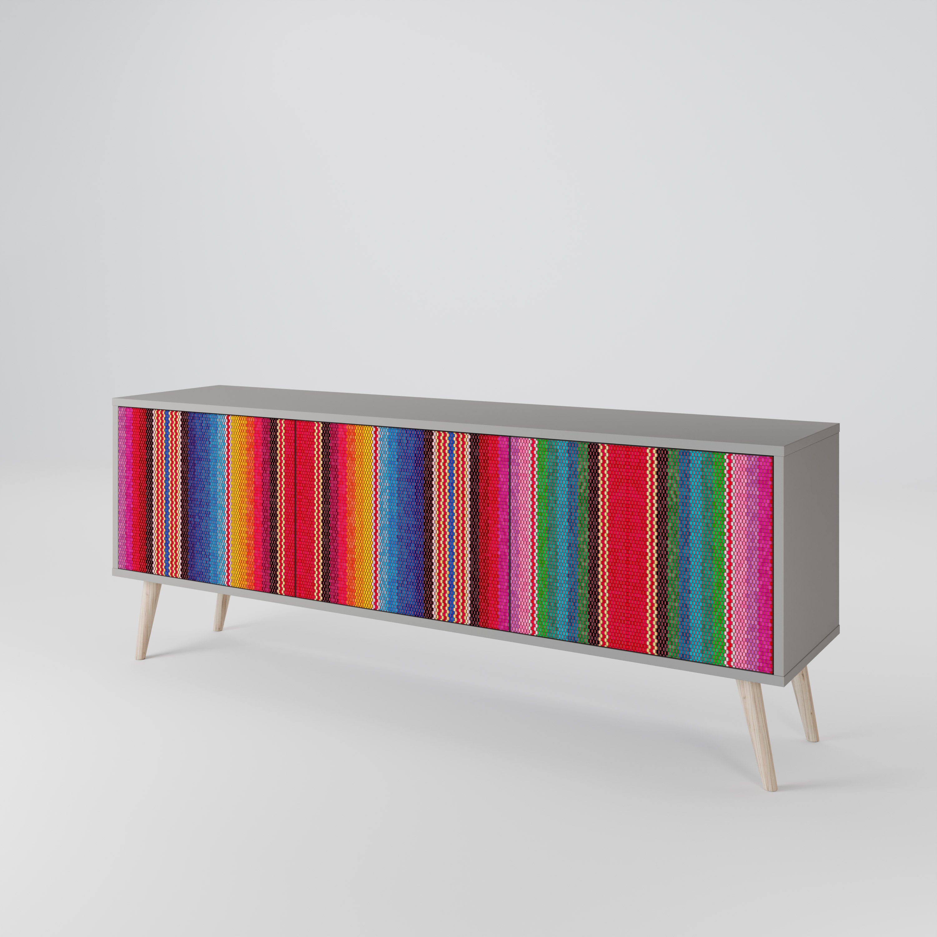 ETHNIC MEXICAN Mueble de TV de 3 Puertas