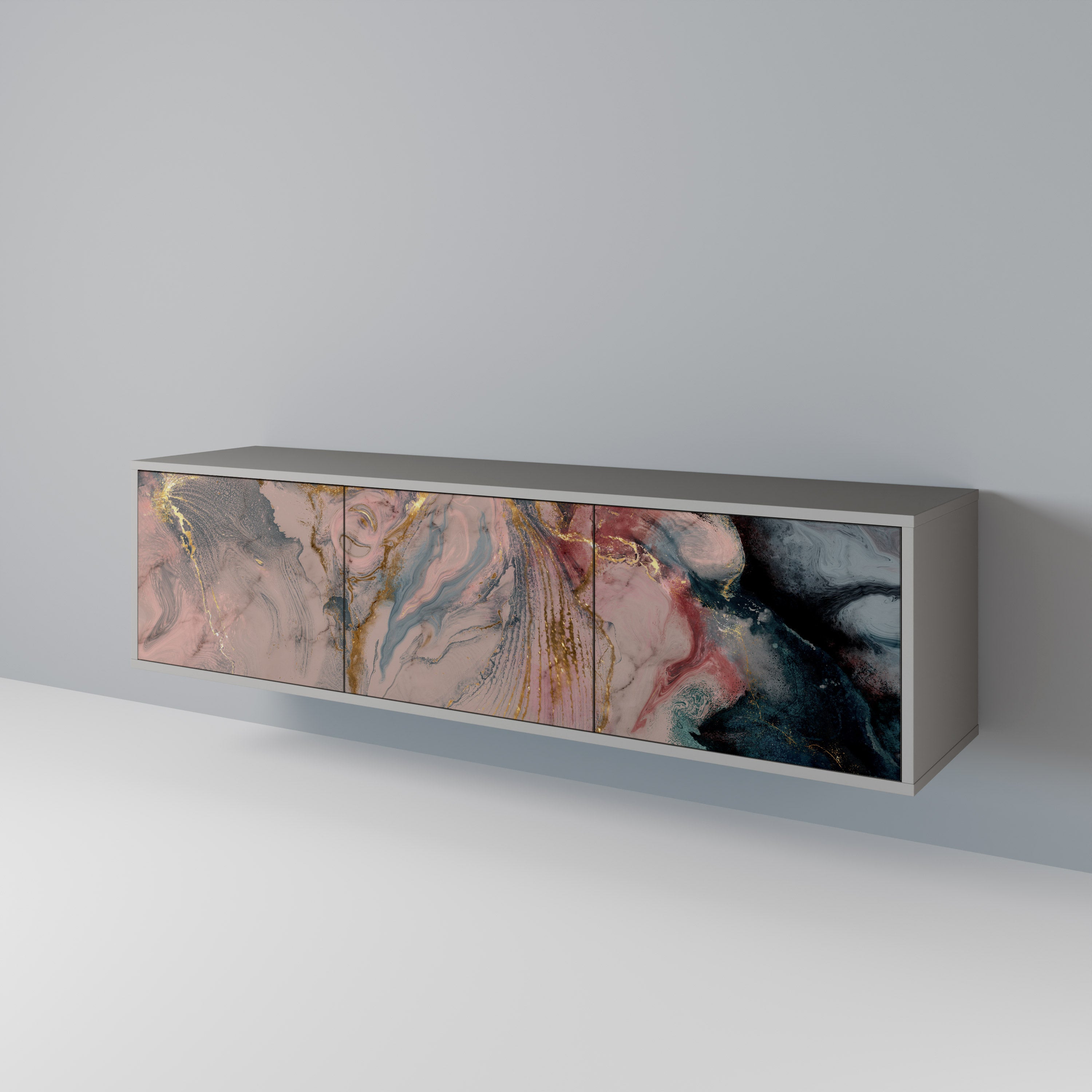 GILDED SWIRLS Mueble de TV de 3 Puertas