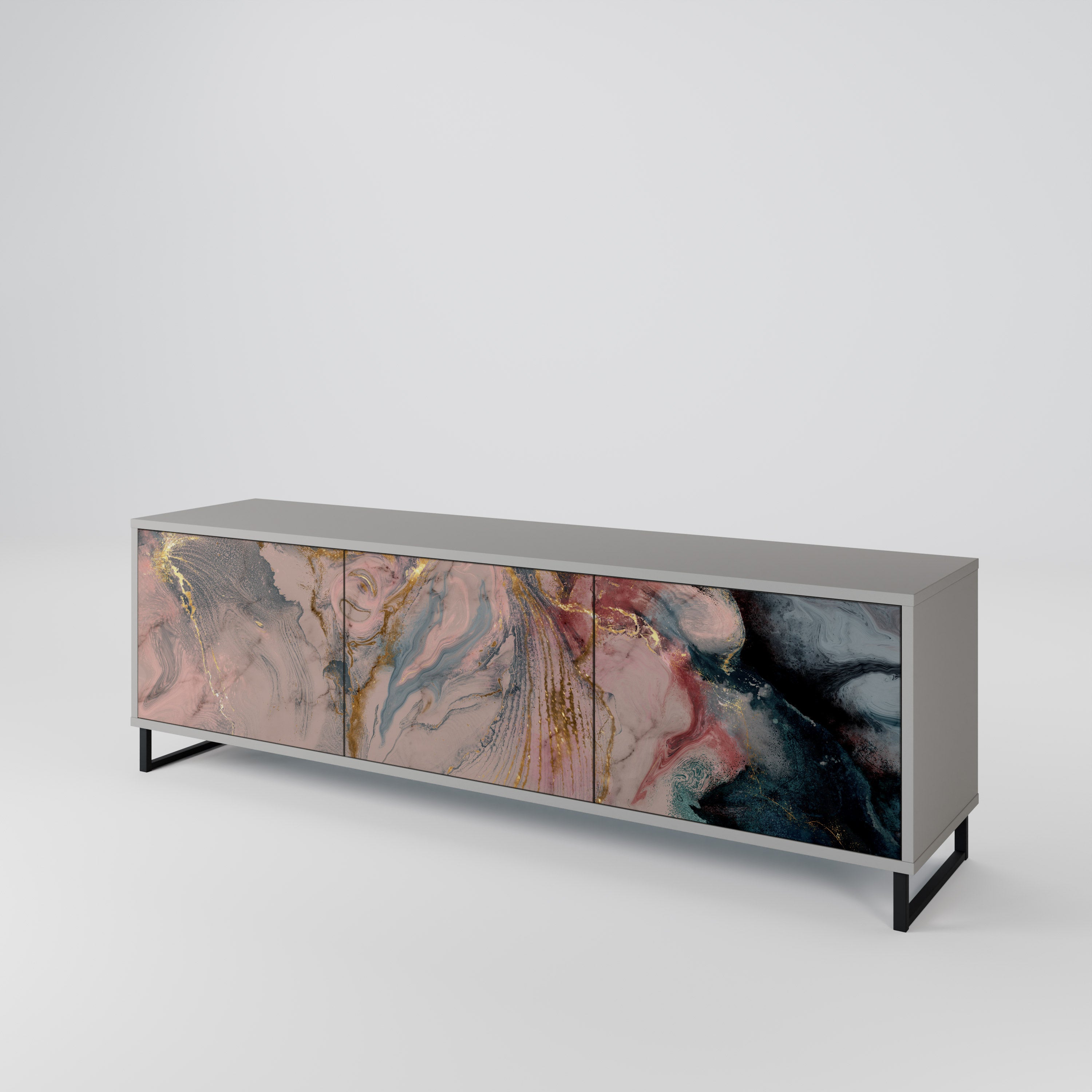 GILDED SWIRLS Mueble de TV de 3 Puertas