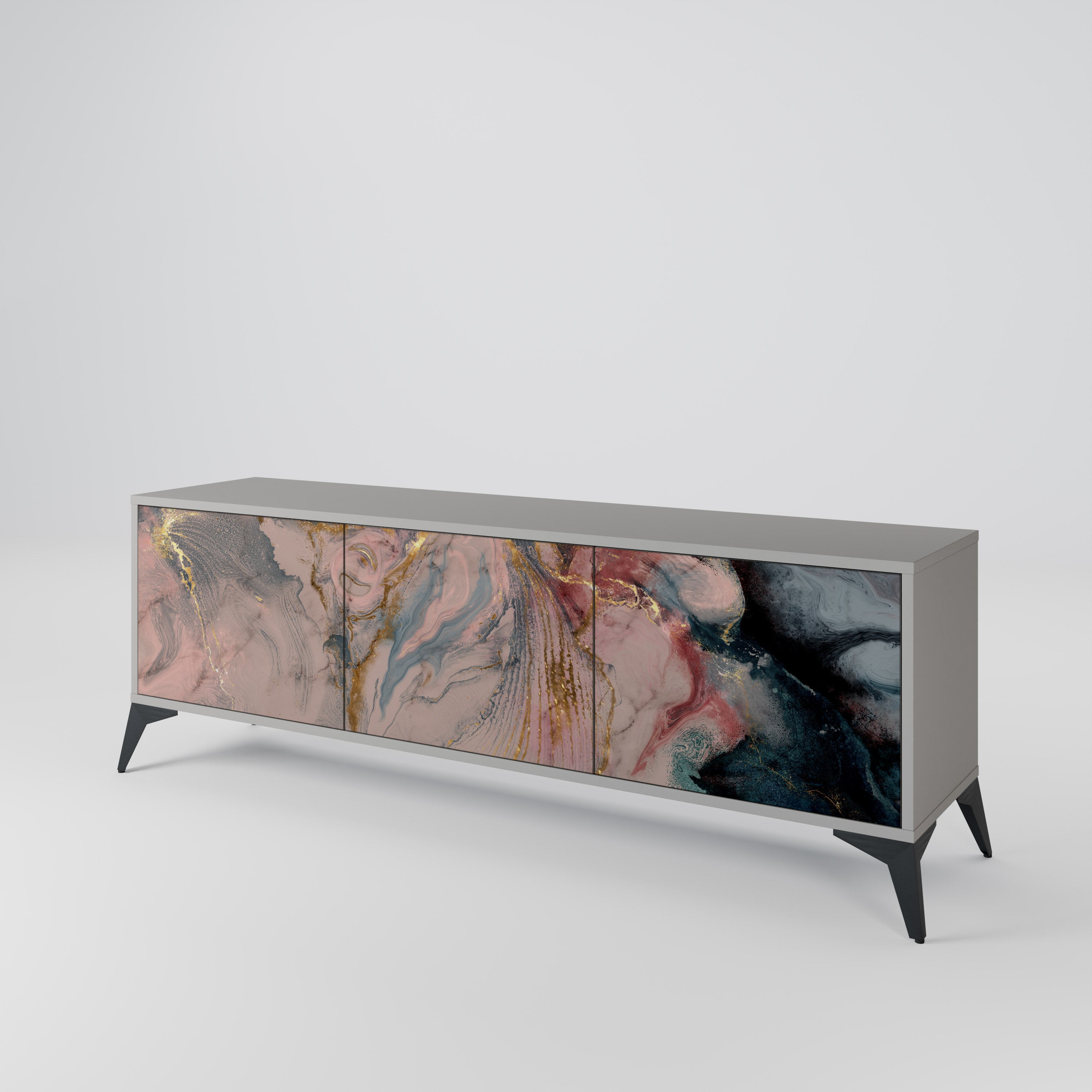 GILDED SWIRLS Mueble de TV de 3 Puertas