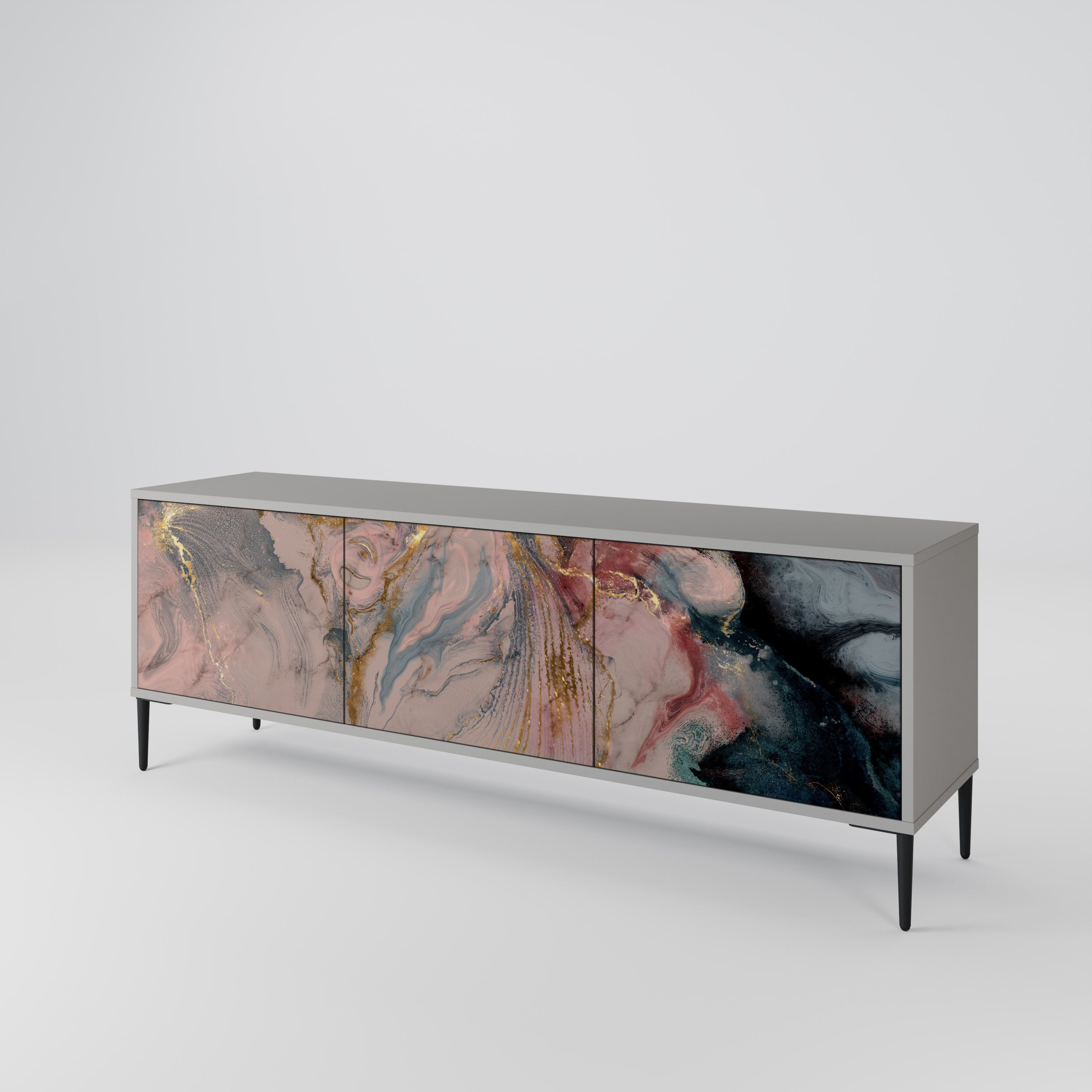 GILDED SWIRLS Mueble de TV de 3 Puertas