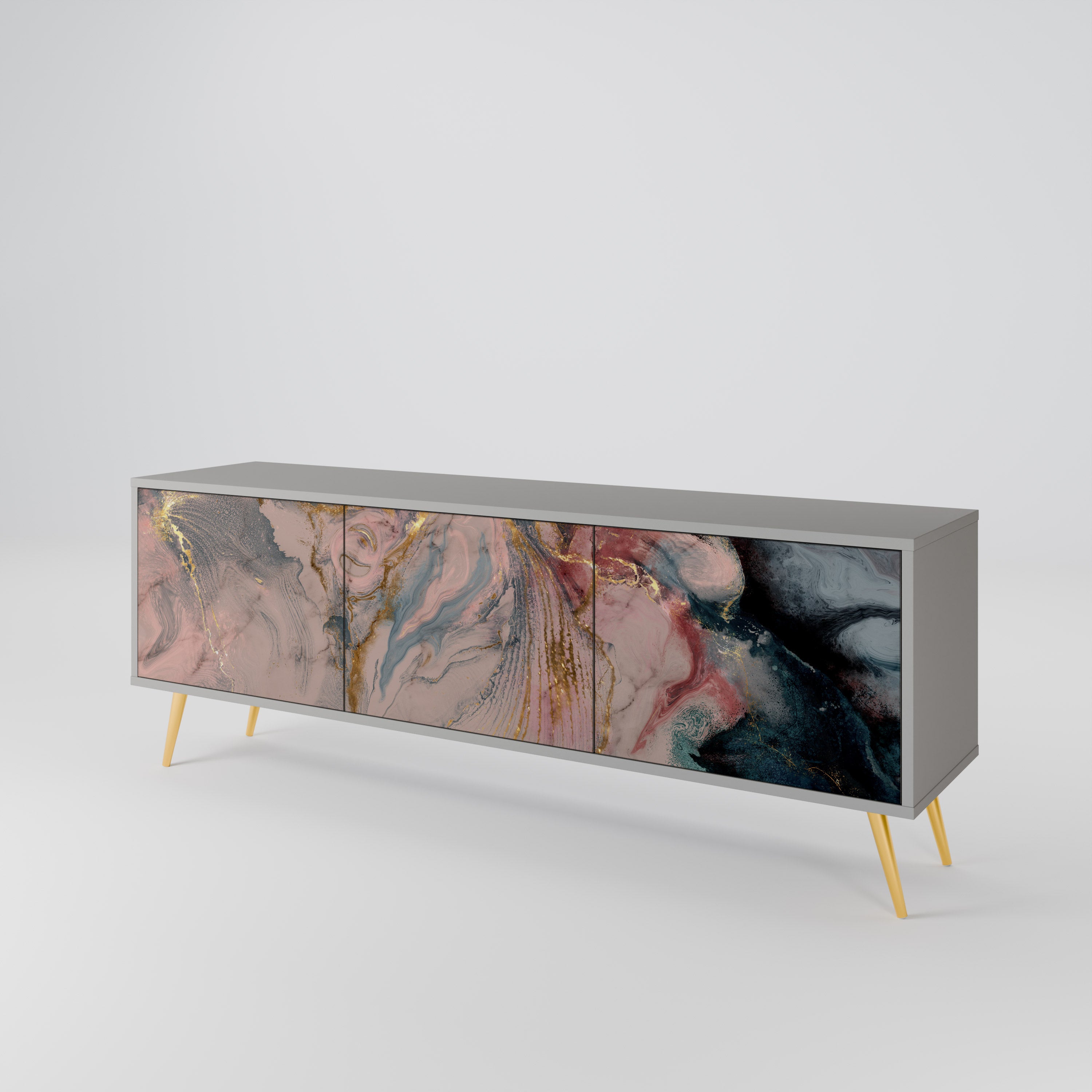 GILDED SWIRLS Mueble de TV de 3 Puertas