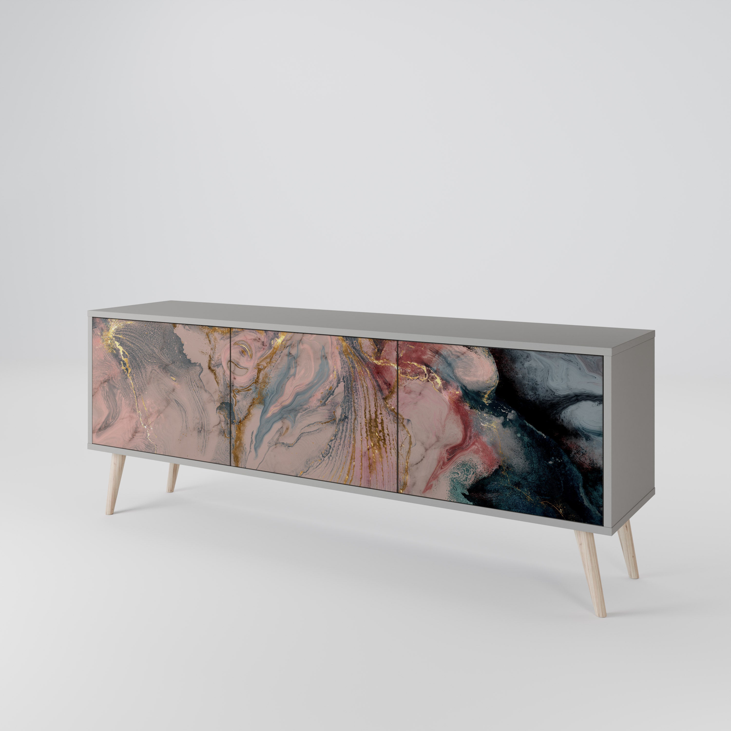 GILDED SWIRLS Mueble de TV de 3 Puertas
