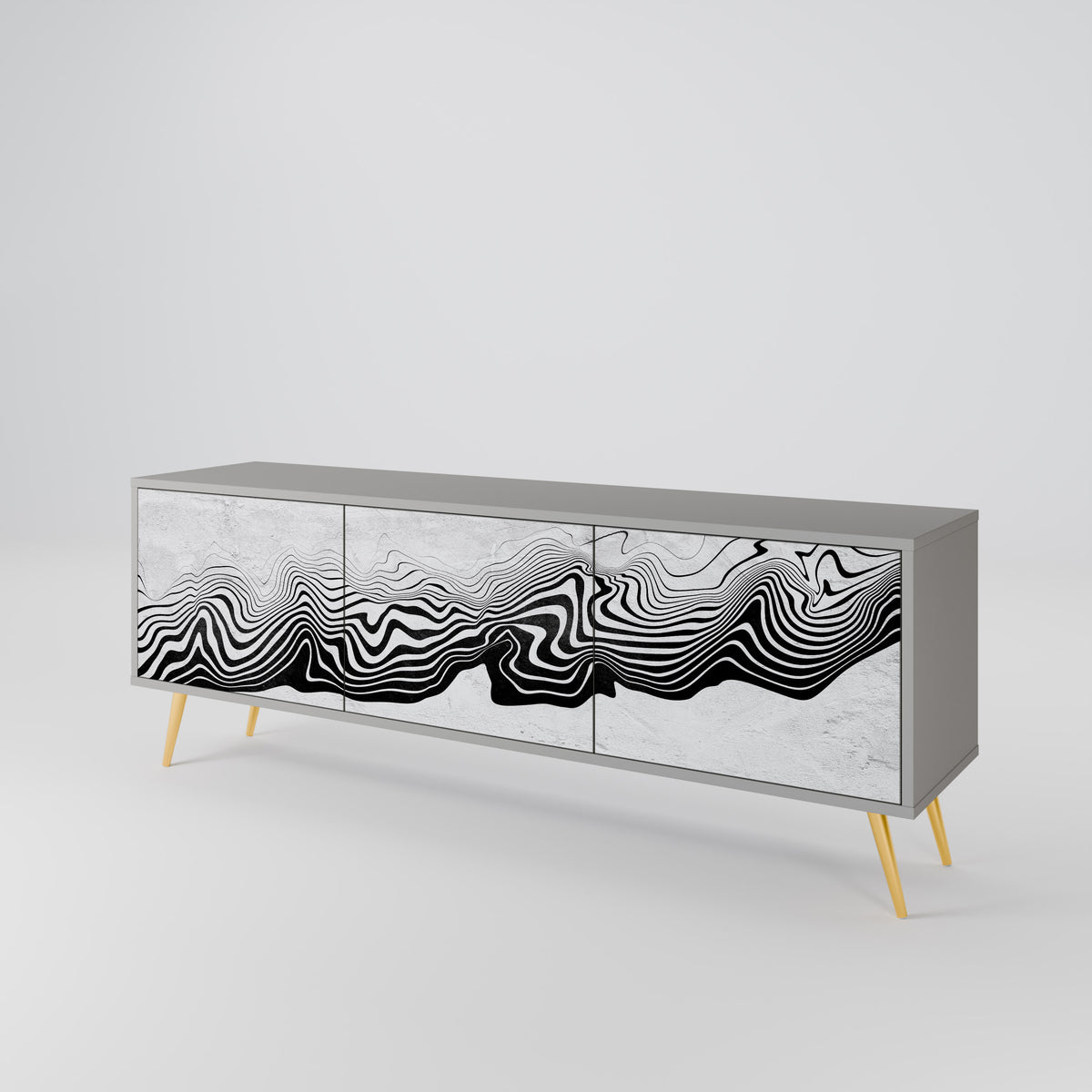 MONOCHROME MIRAGE TV-bänk med 3 dörrar