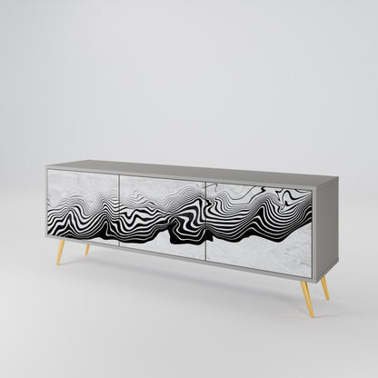 MONOCHROME MIRAGE TV-bänk med 3 dörrar