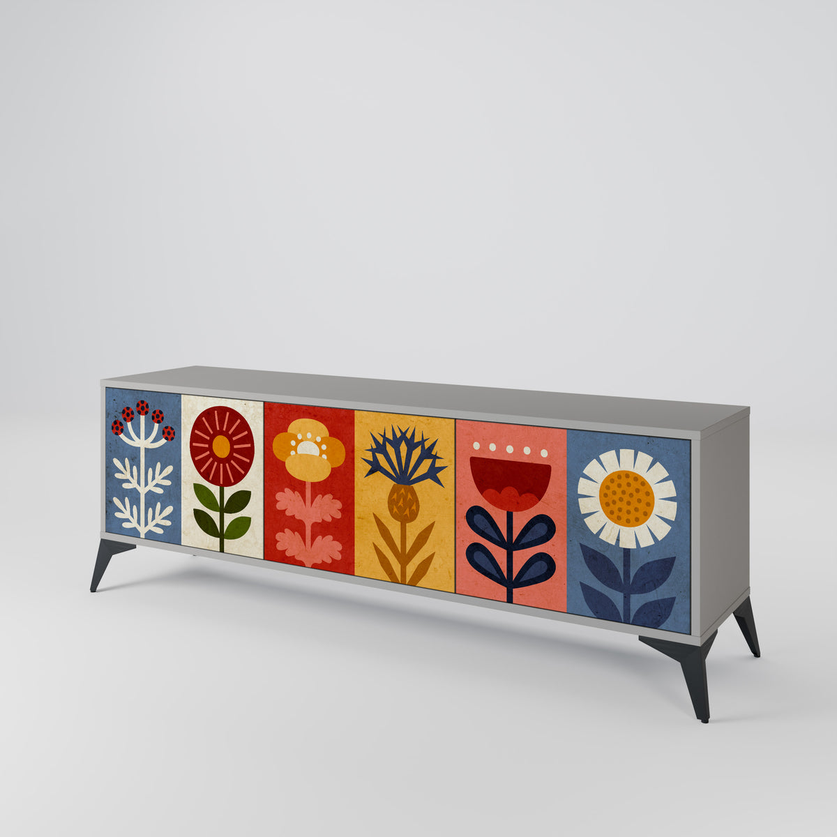 SCANDIC FLOWERET 3-Door TV Cabinet