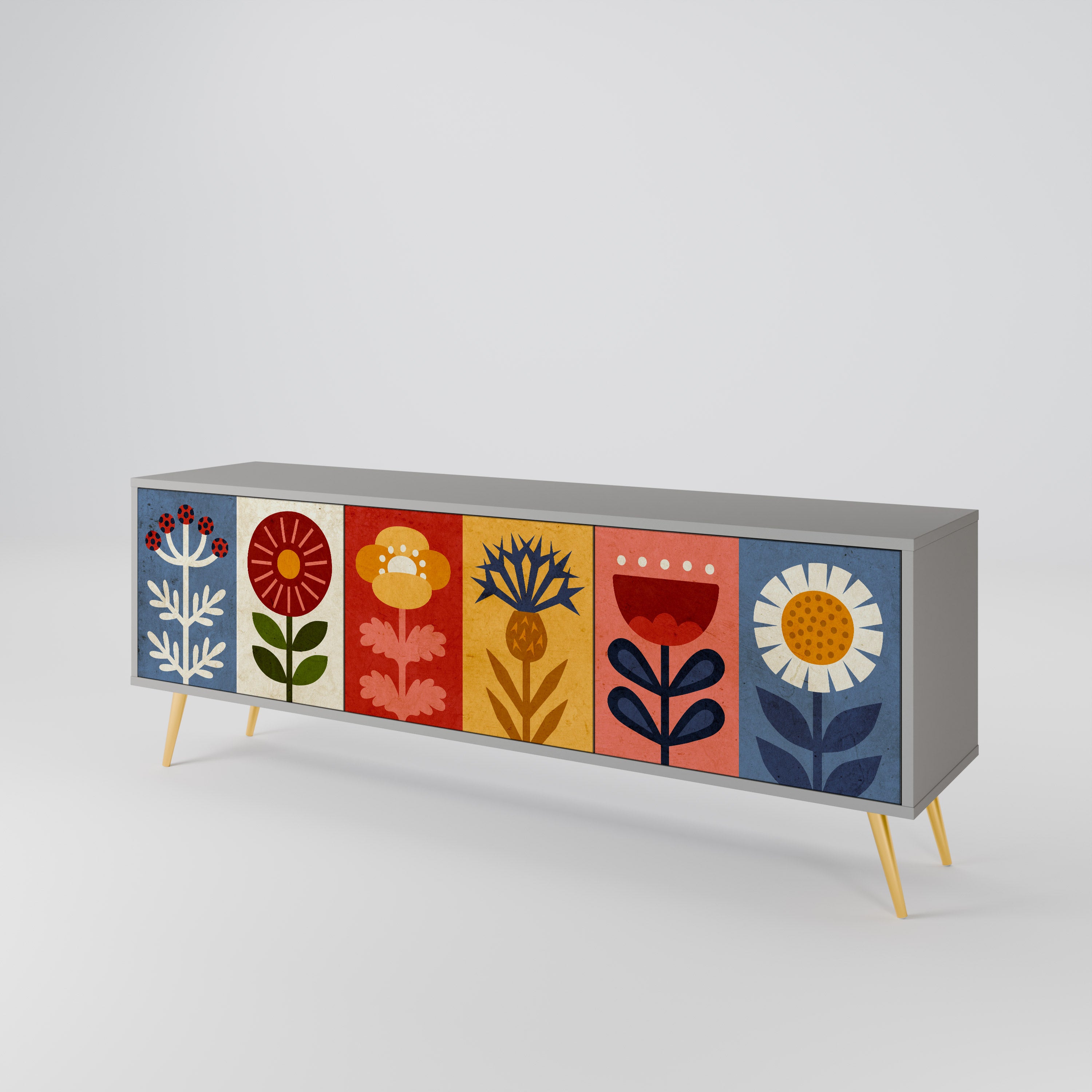 SCANDIC FLOWERET Móvel de TV de 3 Portas