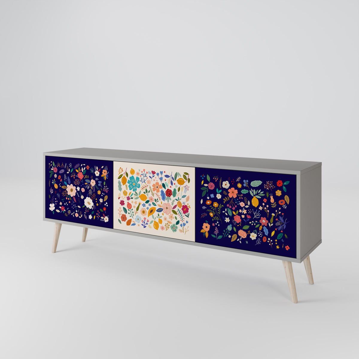 FLORAL COMBINATION Třídveřový TV stolek