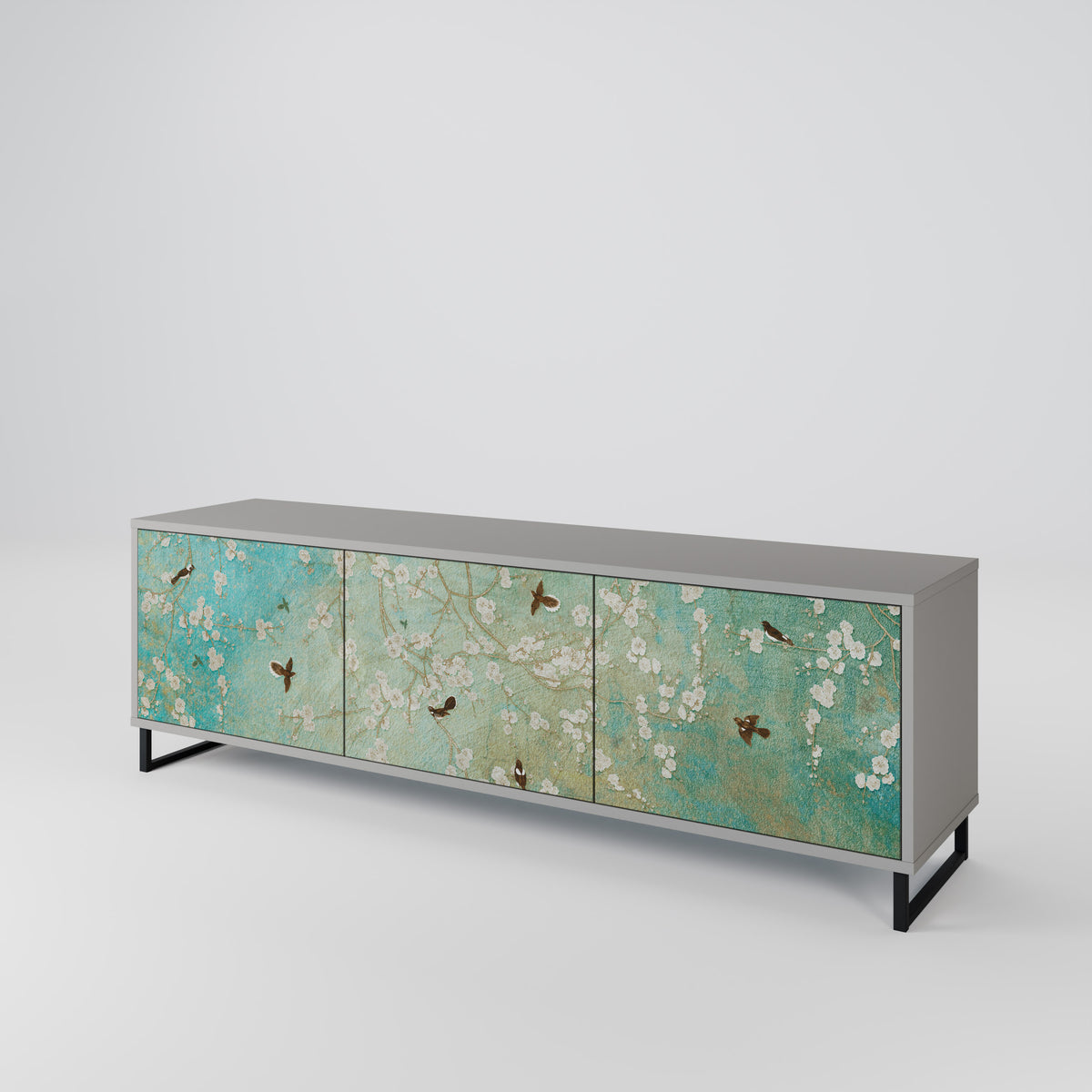 BLOOMING CHARM Mueble de TV de 3 Puertas