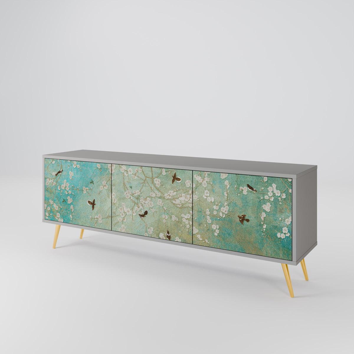 BLOOMING CHARM Mueble de TV de 3 Puertas