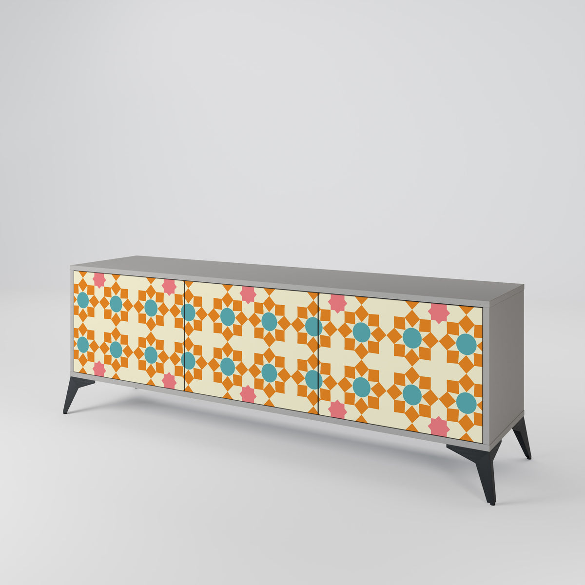FLORAL DECOR Έπιπλο τηλεόρασης 3-θυρών