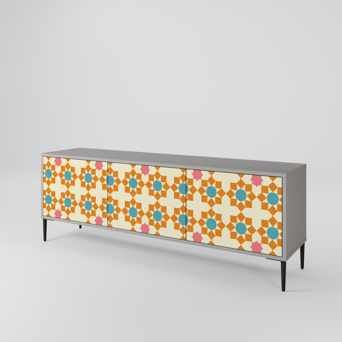 FLORAL DECOR Έπιπλο τηλεόρασης 3-θυρών