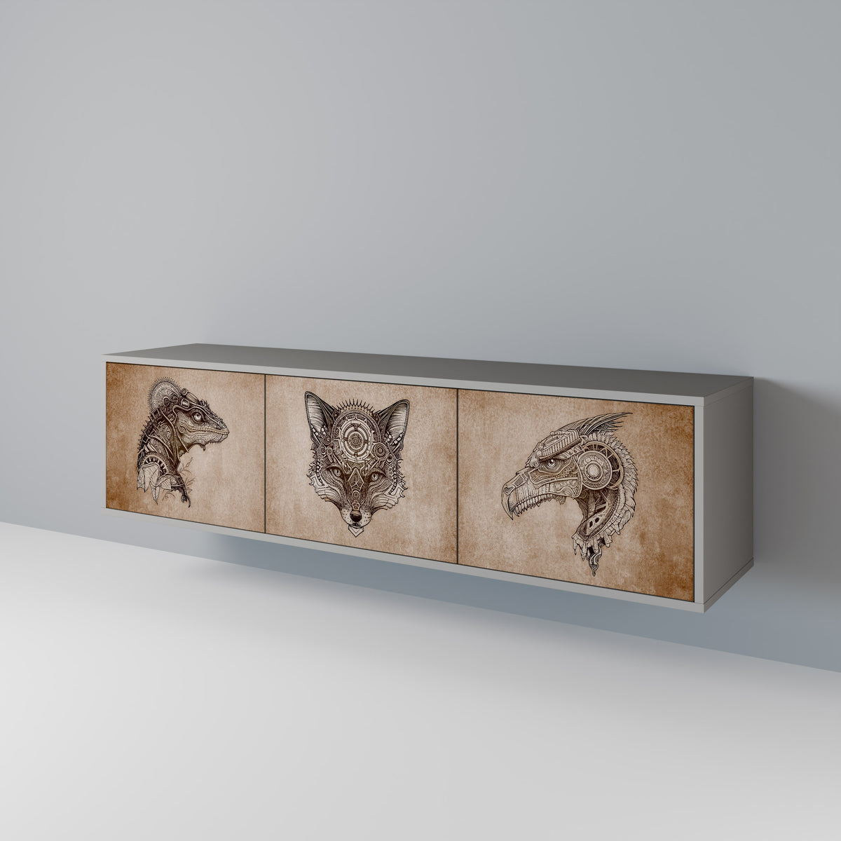 STEAMPUNK CLAN 3-türiges TV-Lowboard