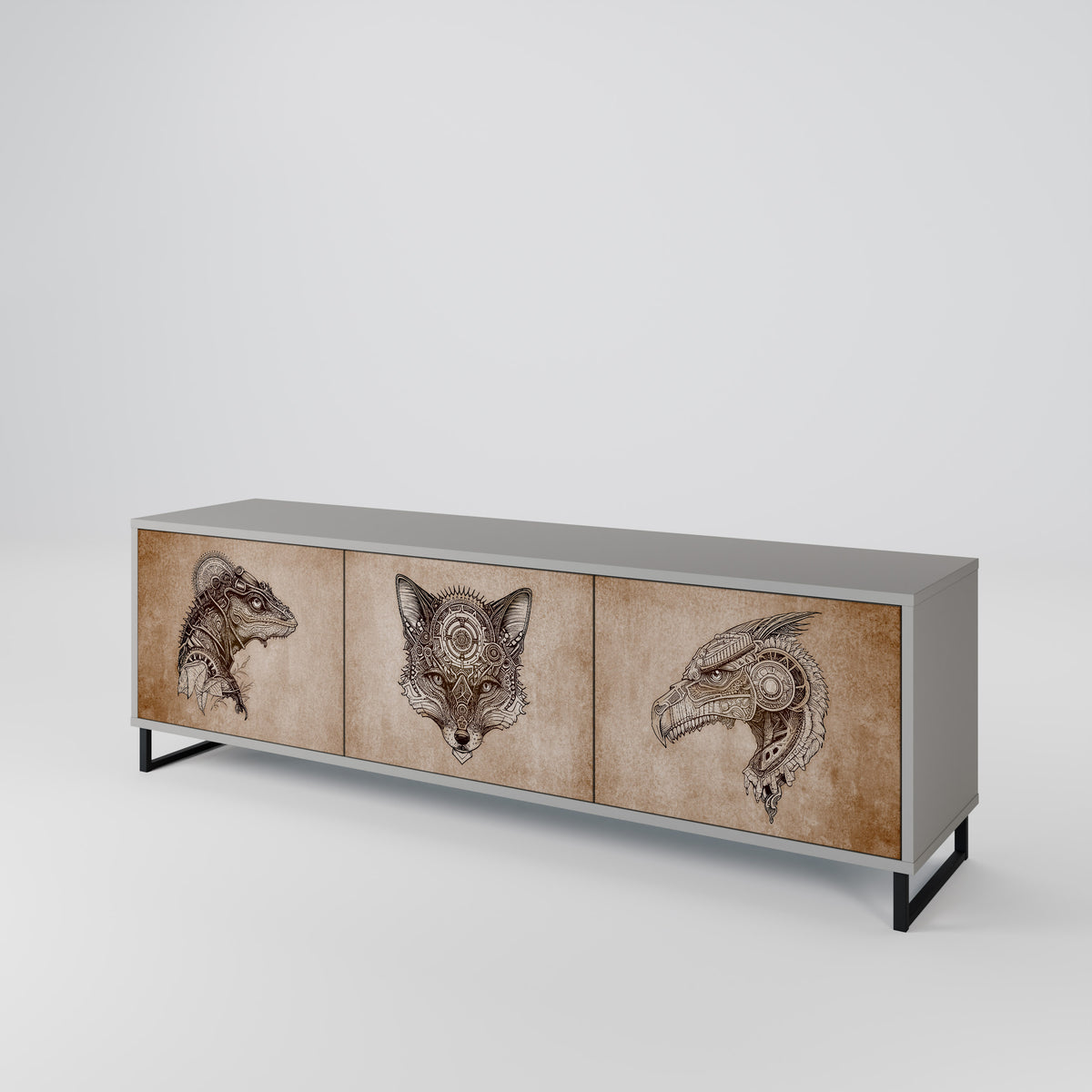 STEAMPUNK CLAN 3-türiges TV-Lowboard