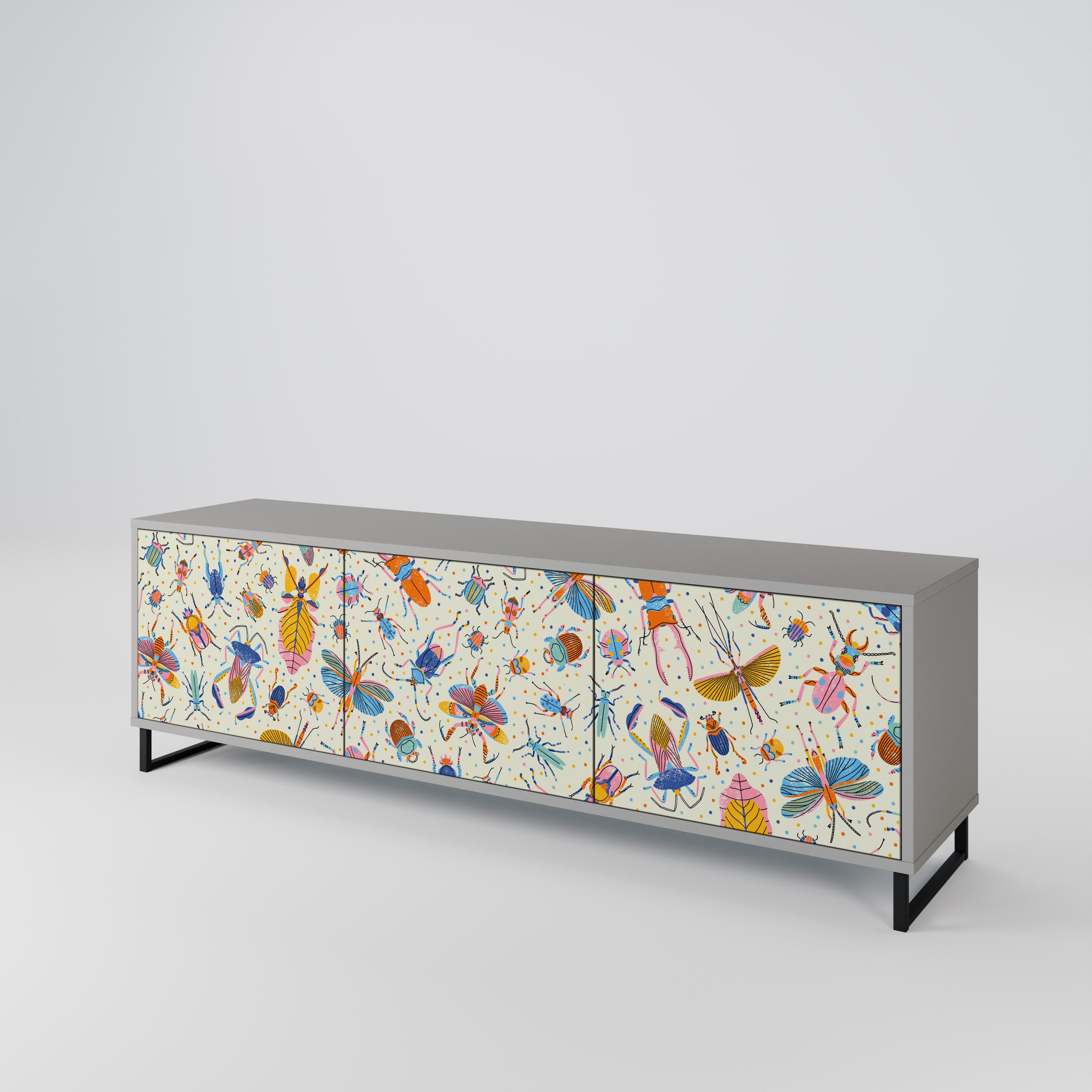 COLORFUL INSECTS 3-Door TV Cabinet