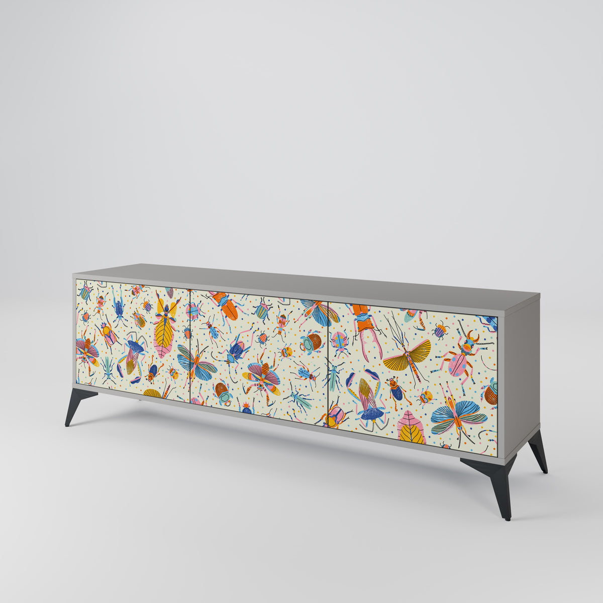 COLORFUL INSECTS Mueble de TV de 3 Puertas