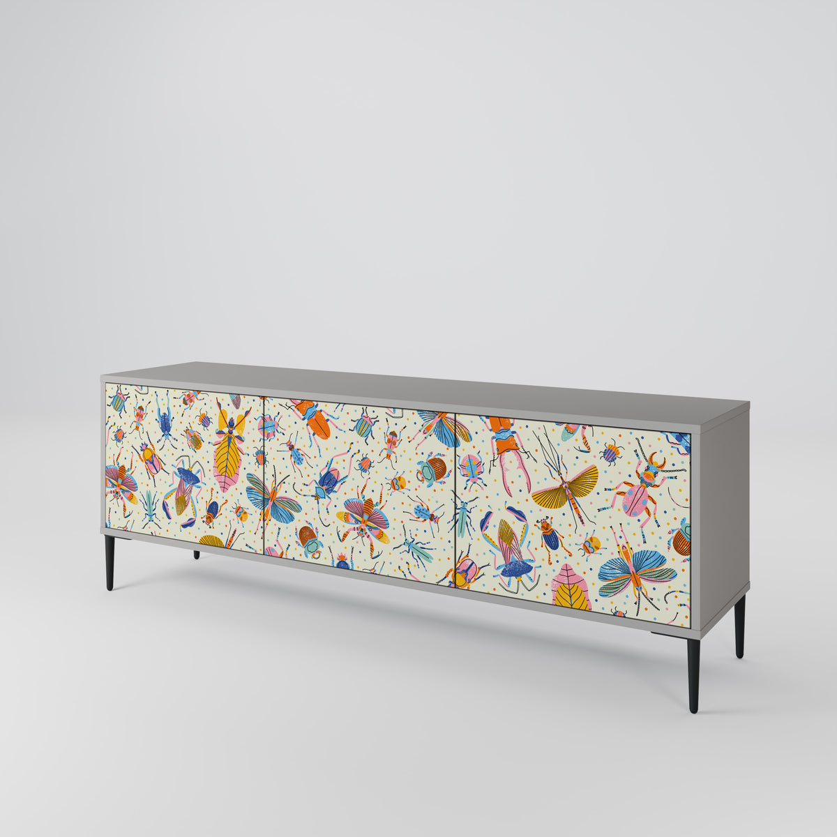 COLORFUL INSECTS 3-türiges TV-Lowboard