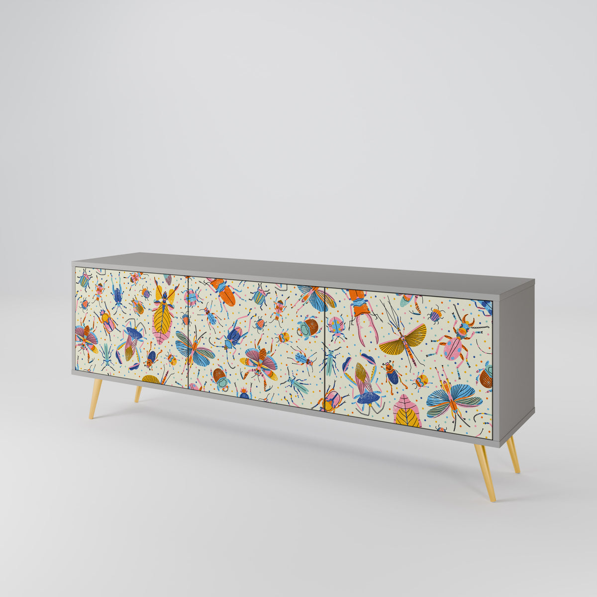 COLORFUL INSECTS 3-türiges TV-Lowboard
