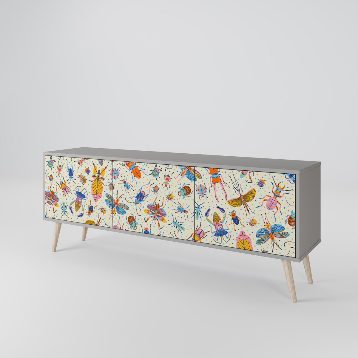 COLORFUL INSECTS Mueble de TV de 3 Puertas