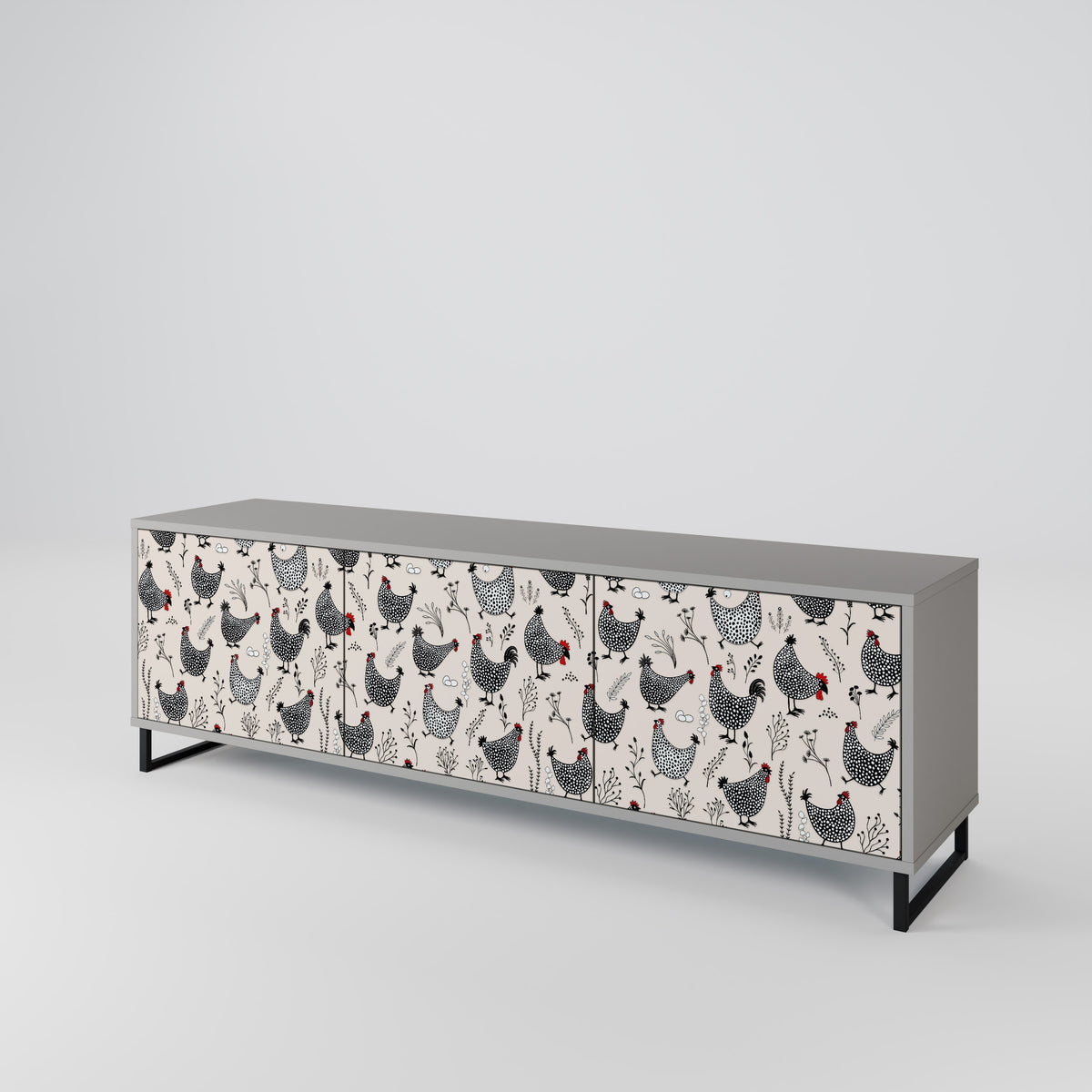 HAPPY HENS 3-türiges TV-Lowboard