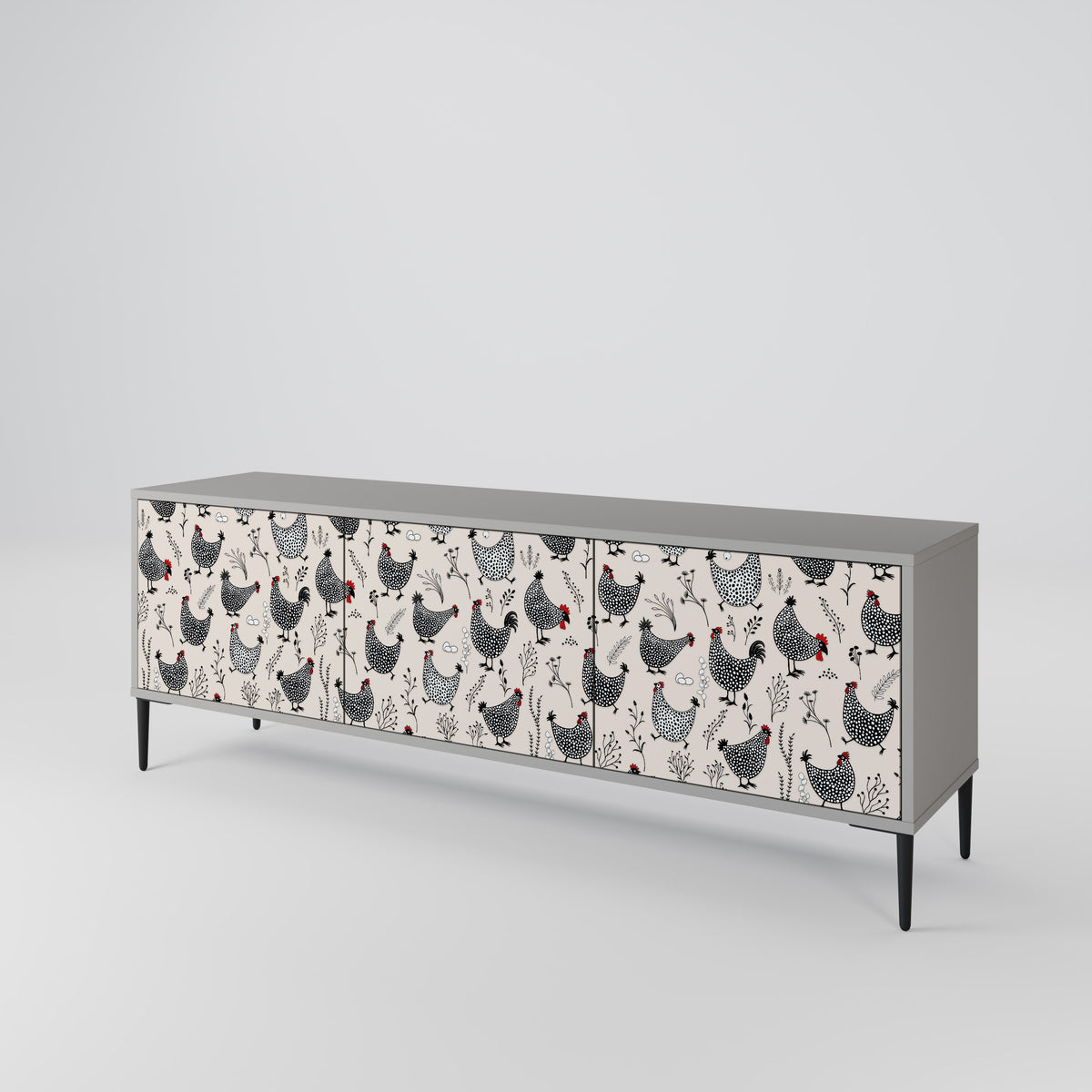 HAPPY HENS 3-türiges TV-Lowboard