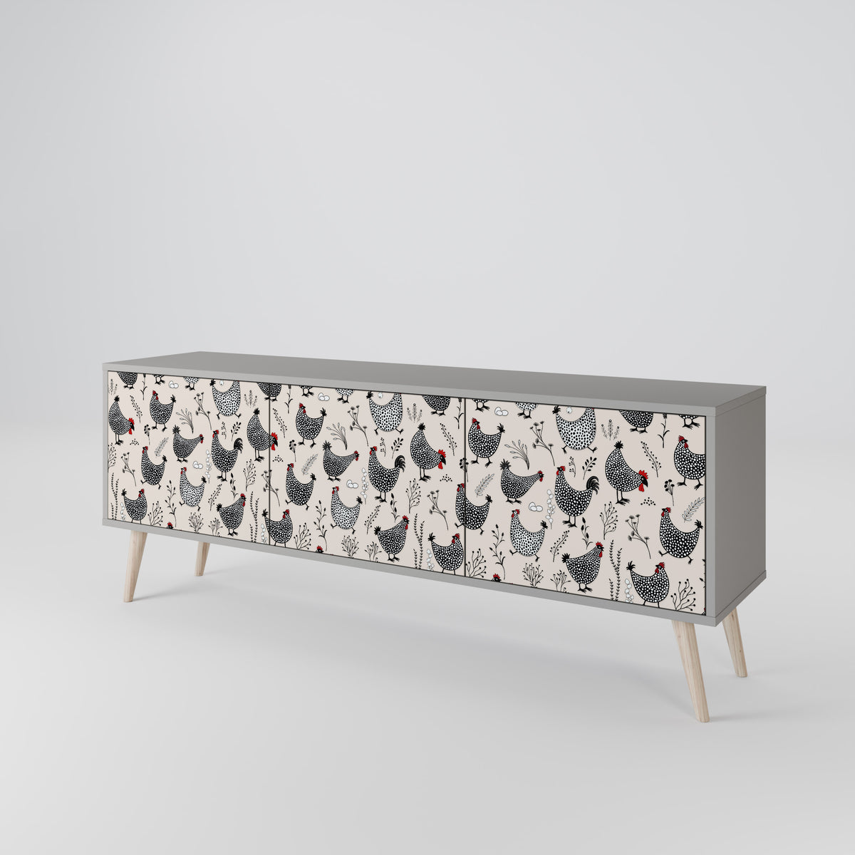 HAPPY HENS 3-türiges TV-Lowboard