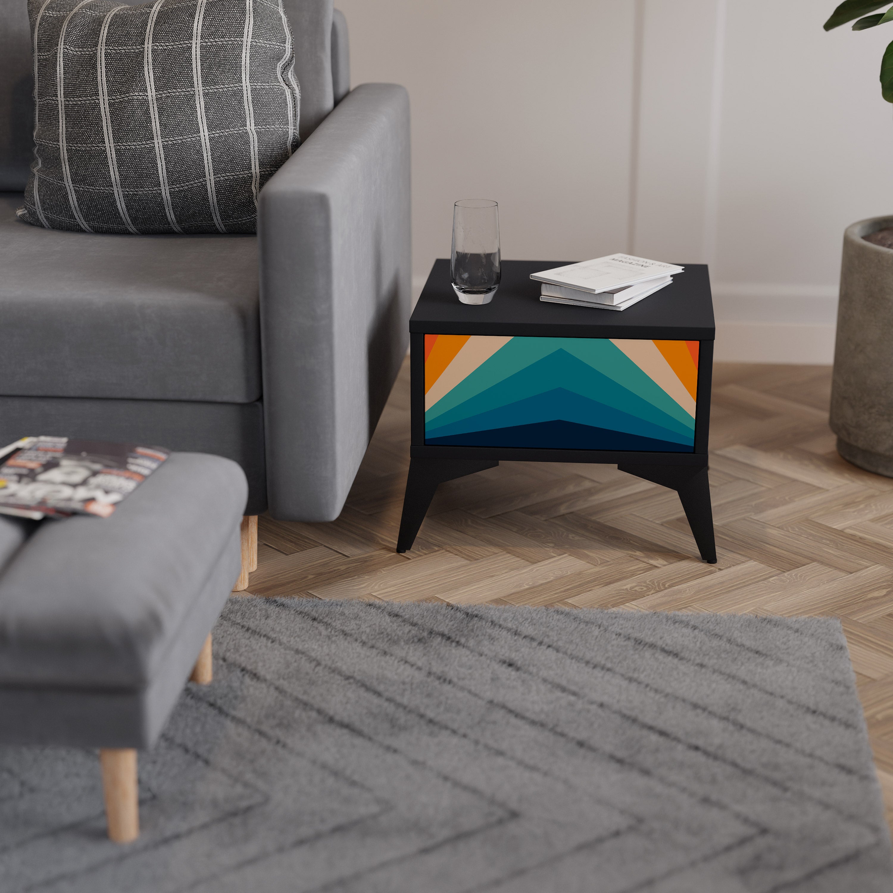 PRISM CONCUSSION Mesa de Cabeceira com Gaveta