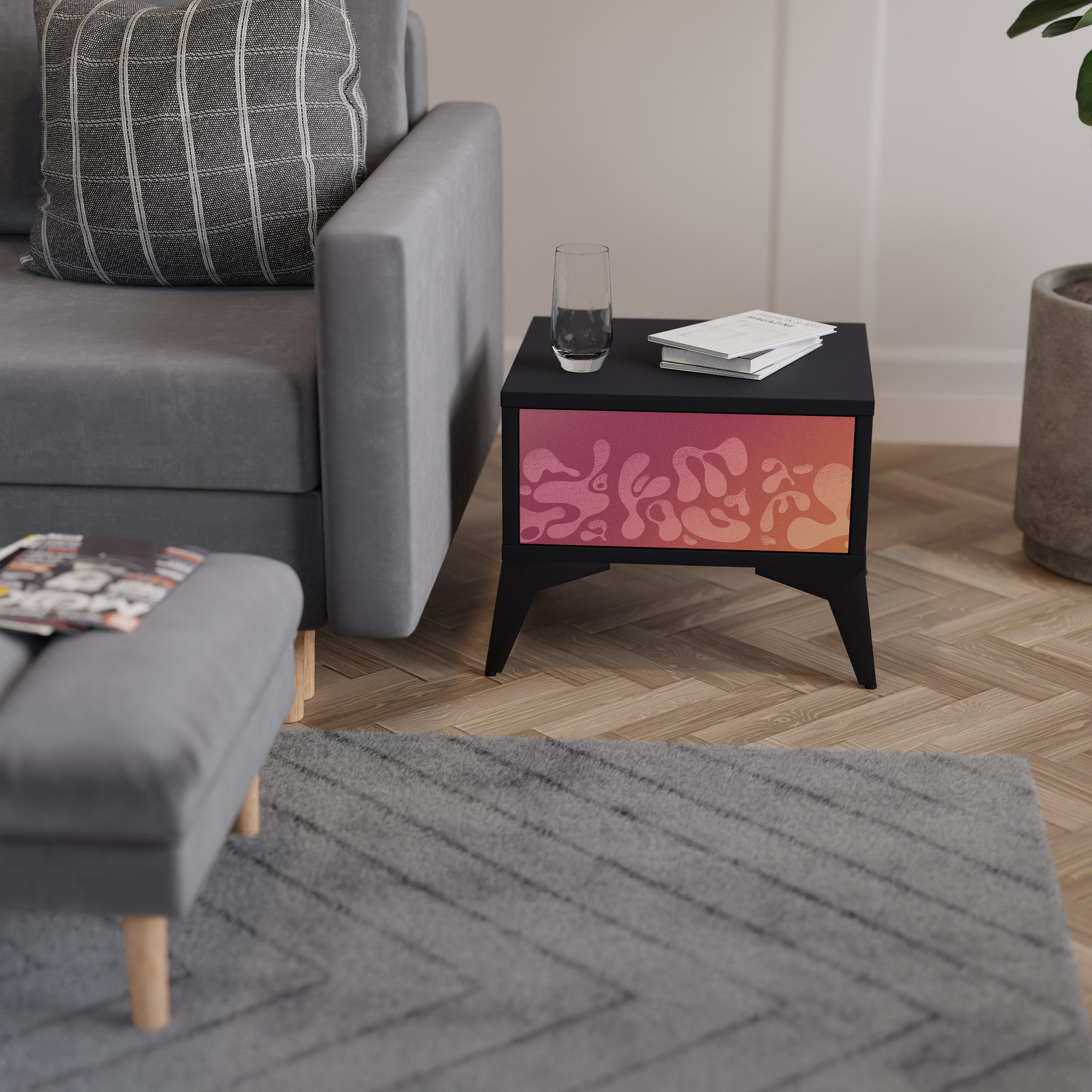 IRREGULAR PINK Mesita de Noche