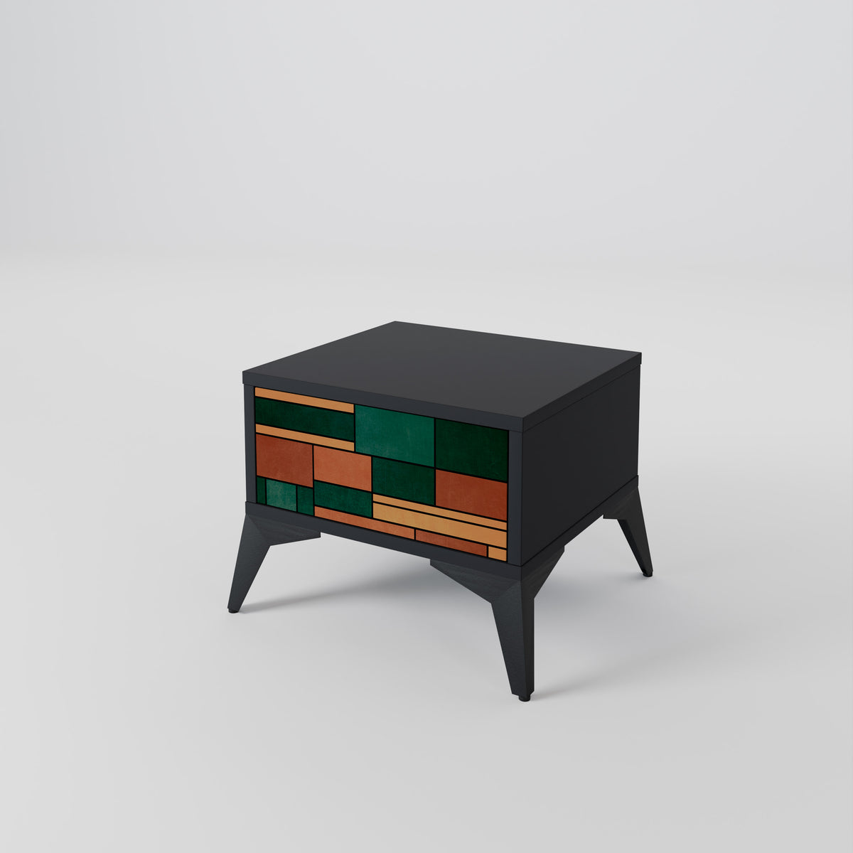 EARTHY FIGURES Nightstand with Drawer