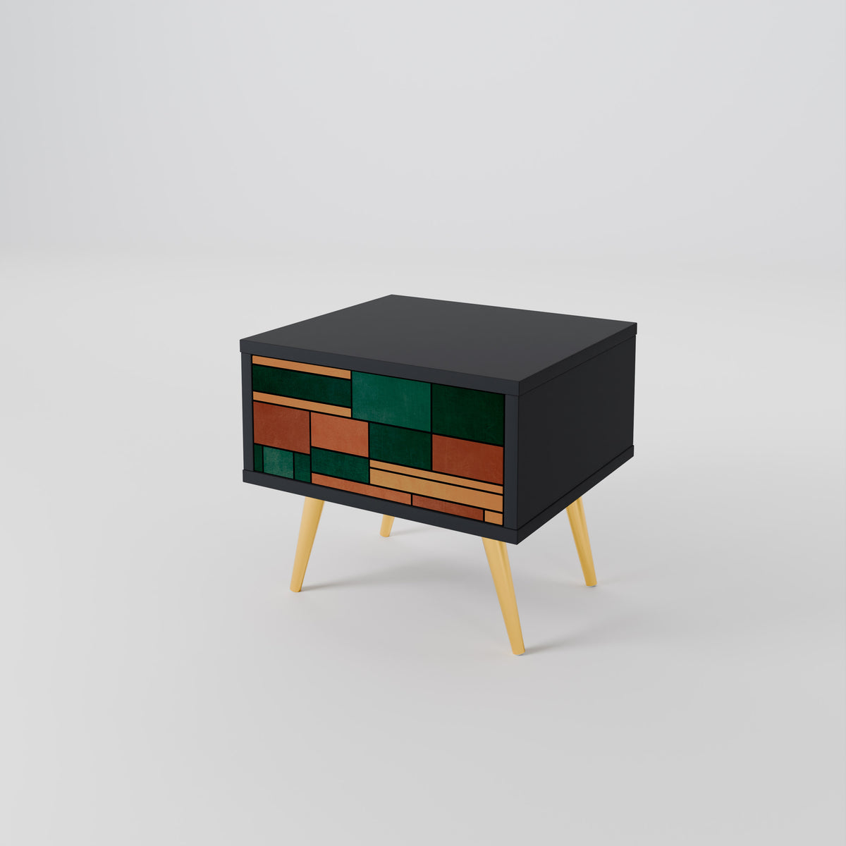 EARTHY FIGURES Nightstand with Drawer