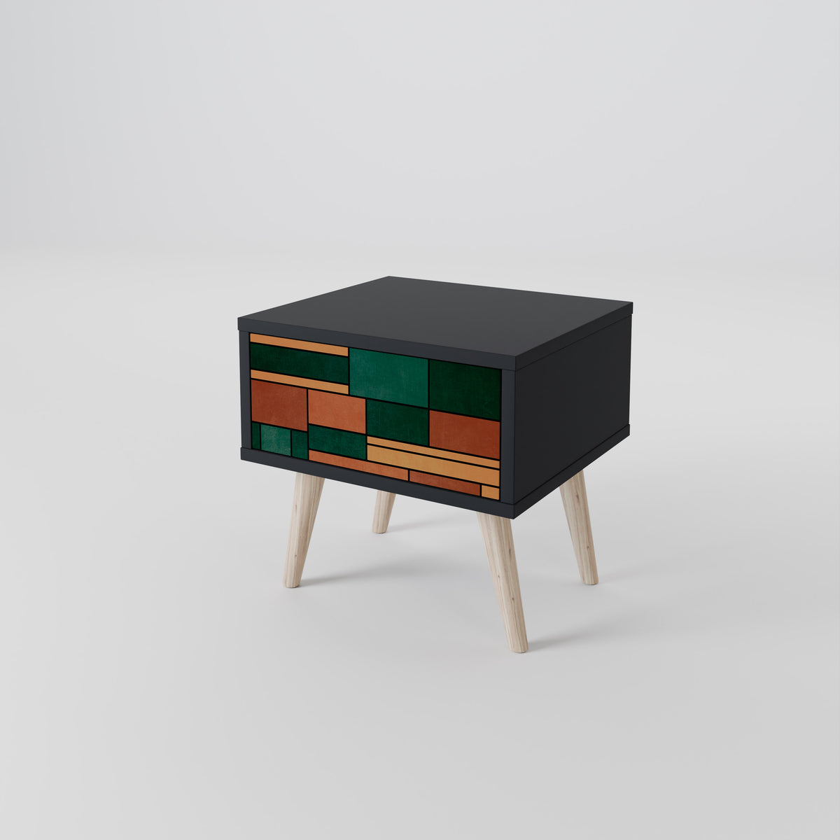 EARTHY FIGURES Nightstand with Drawer