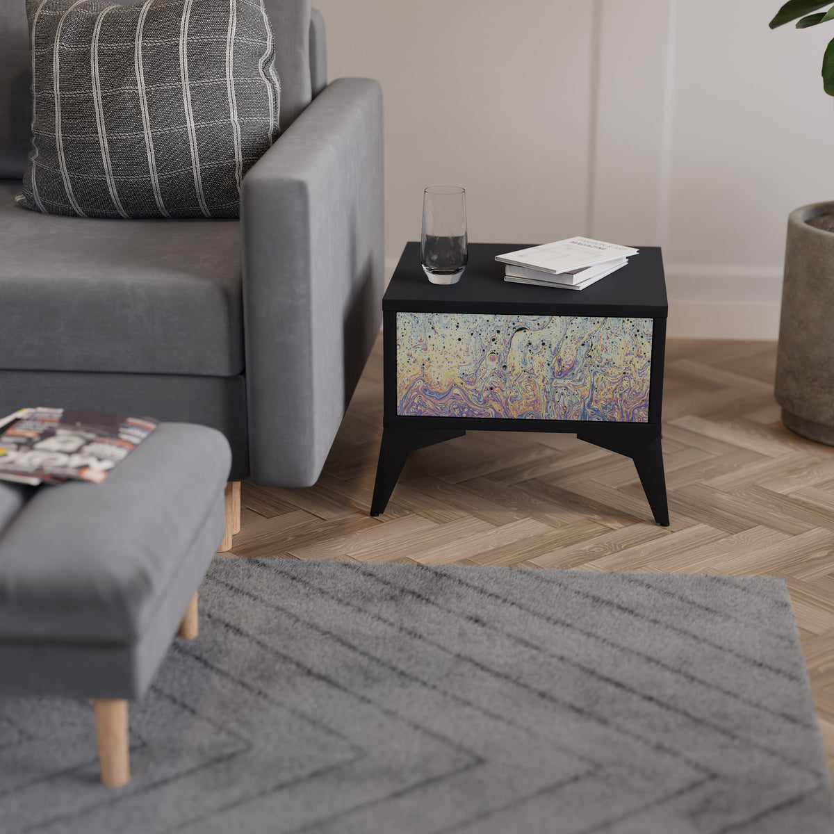 MOSAIC OF COLORS Nightstand with Drawer