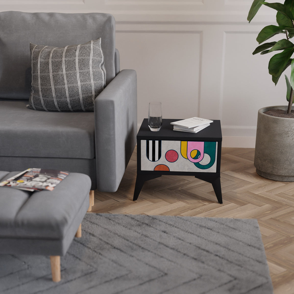 COOL STORY Nightstand with Drawer