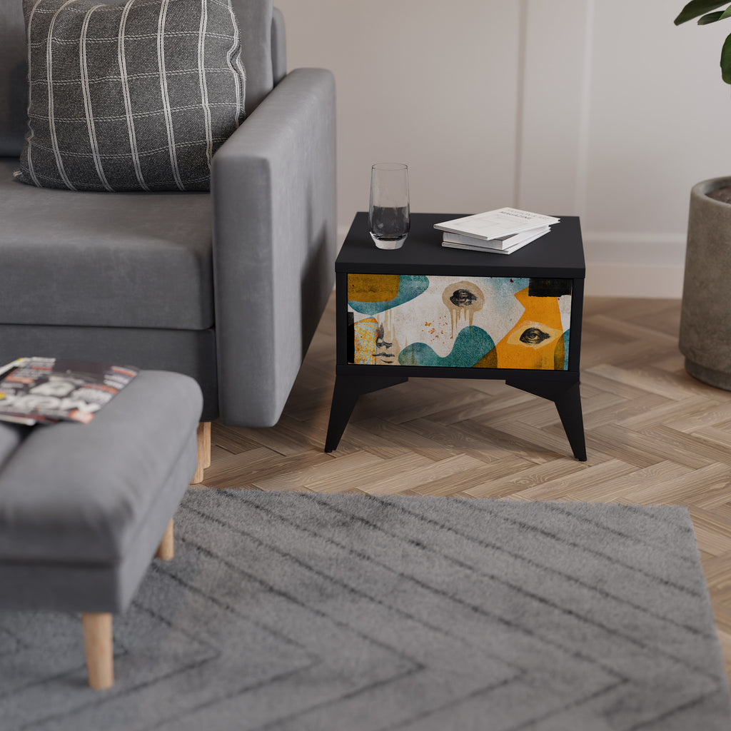 ABSTRACT FACES Κομοδίνο με συρτάρι