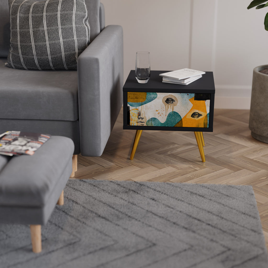 ABSTRACT FACES Κομοδίνο με συρτάρι