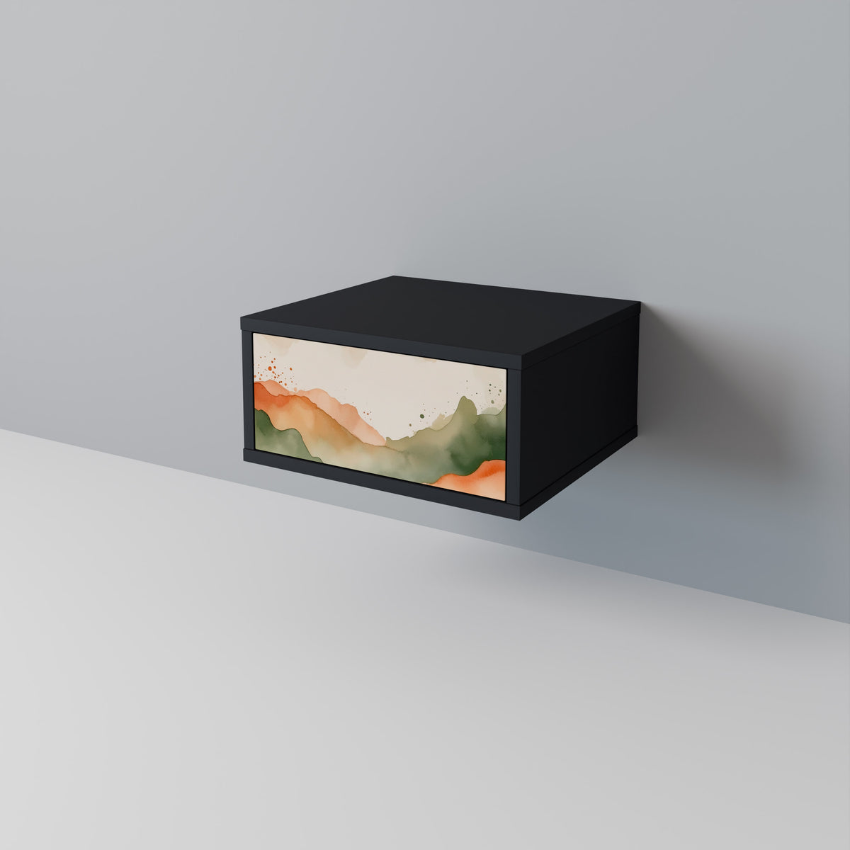 WATERCOLOUR PEAKS Nightstand with Drawer