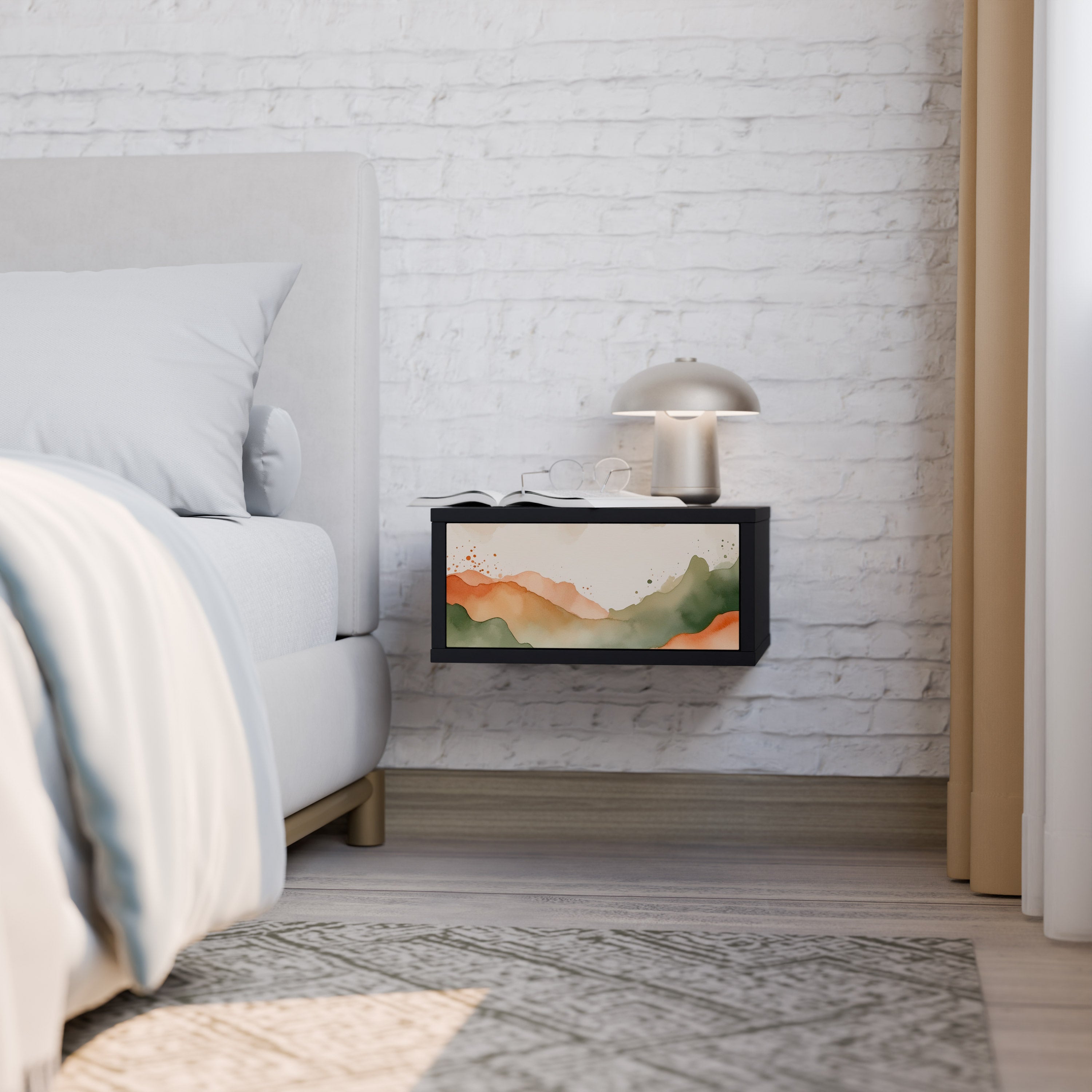 WATERCOLOUR PEAKS Sängbord 