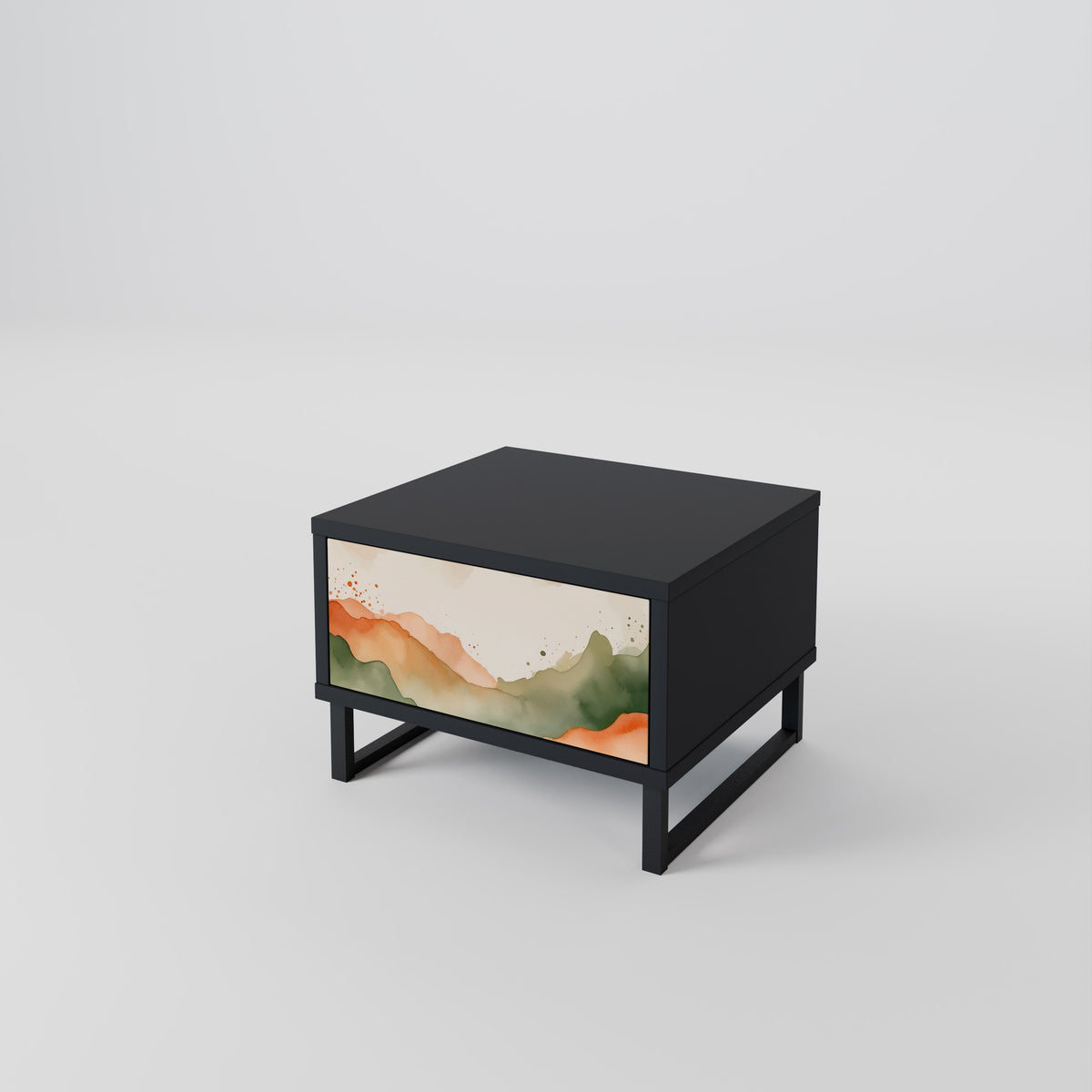 WATERCOLOUR PEAKS Nightstand with Drawer