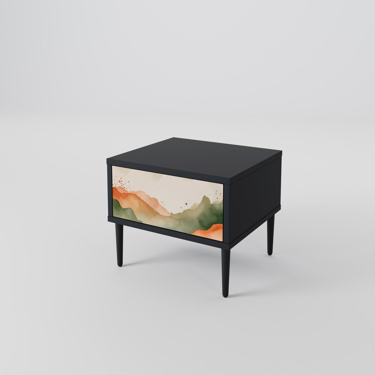 WATERCOLOUR PEAKS Nightstand with Drawer