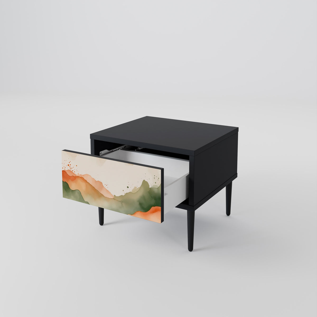 WATERCOLOUR PEAKS Nightstand with Drawer