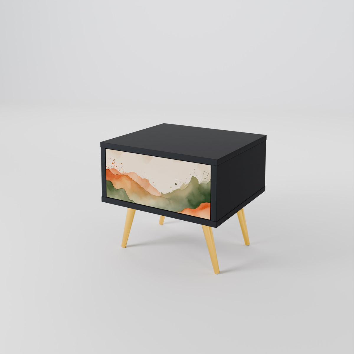 WATERCOLOUR PEAKS Nightstand with Drawer