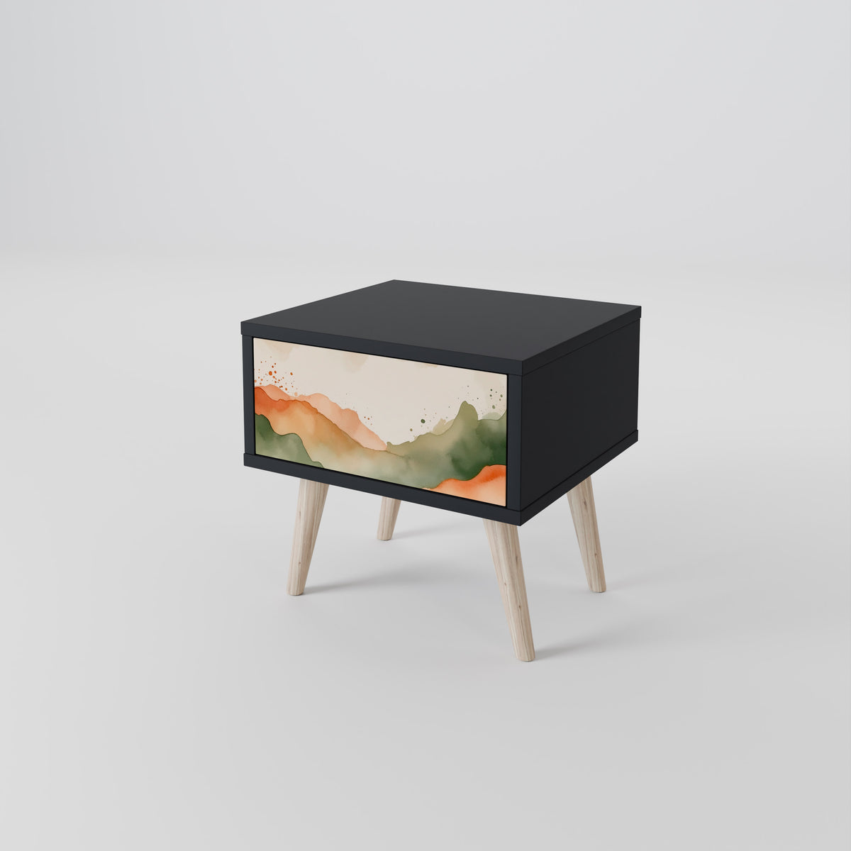 WATERCOLOUR PEAKS Nightstand with Drawer