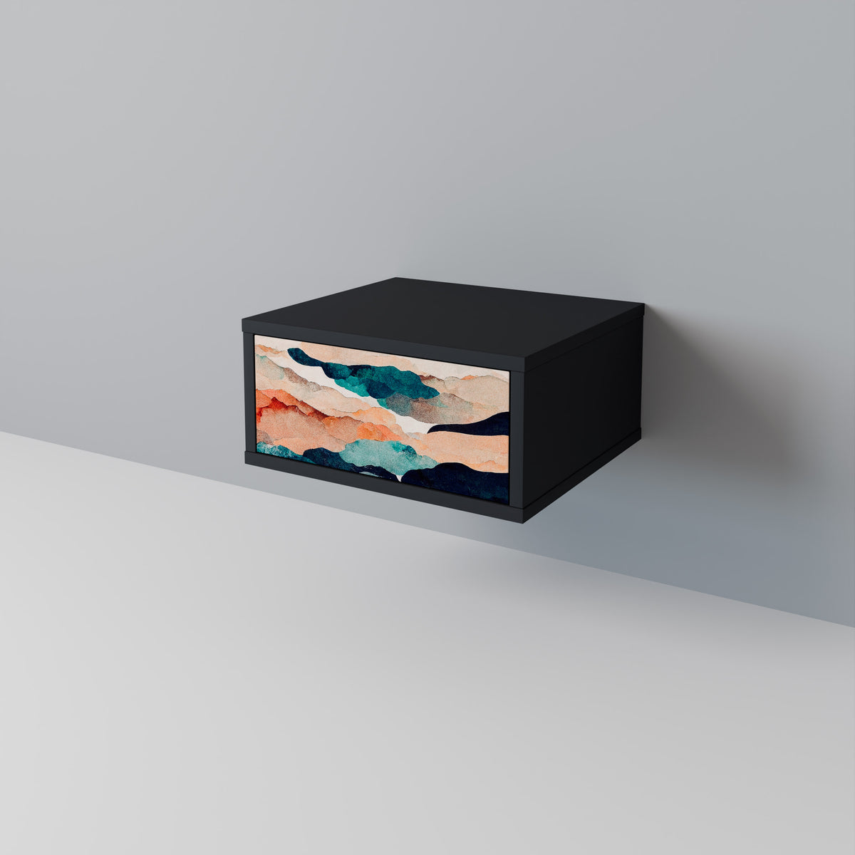 ABSTRACT LANDSCAPE Nightstand with Drawer