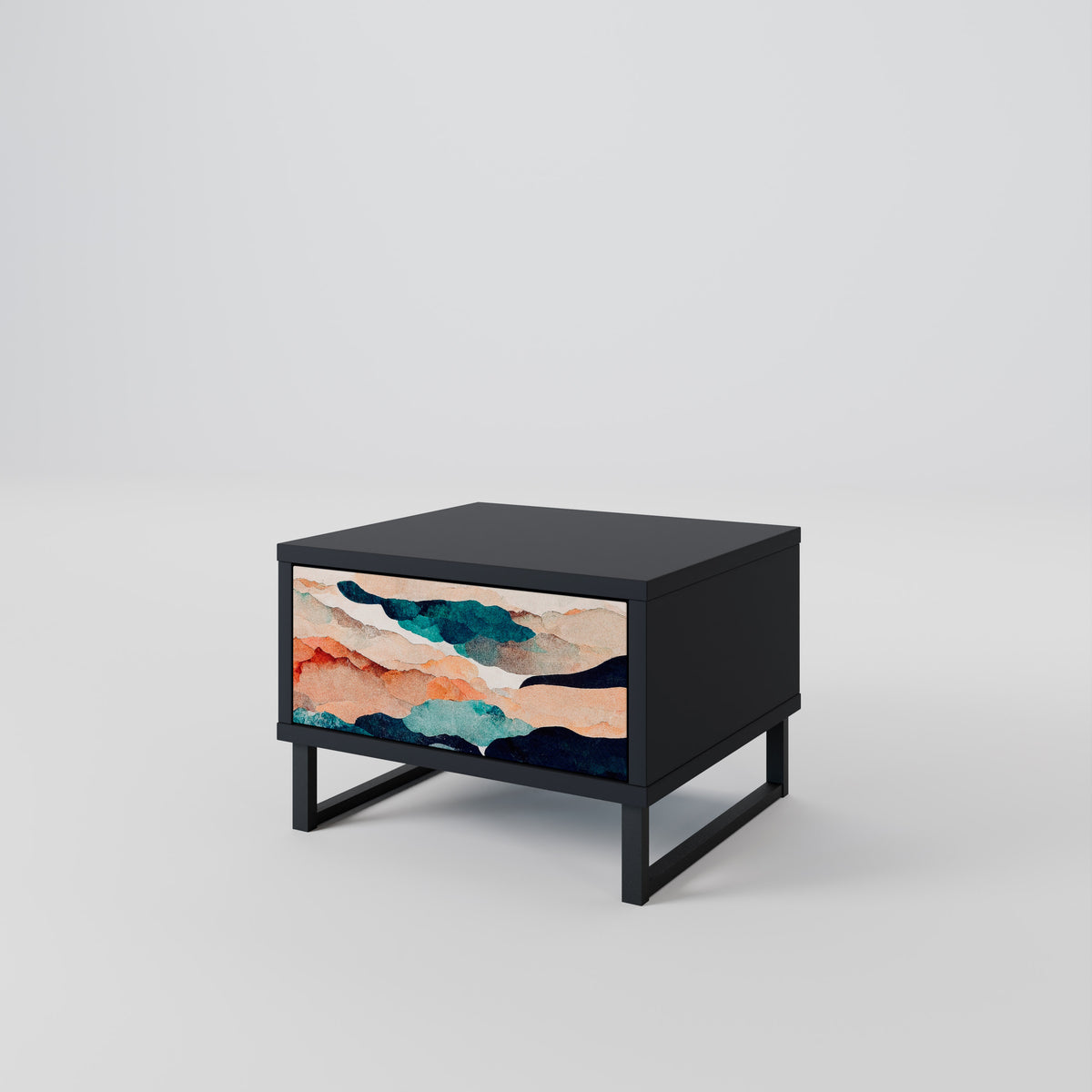 ABSTRACT LANDSCAPE Nightstand with Drawer