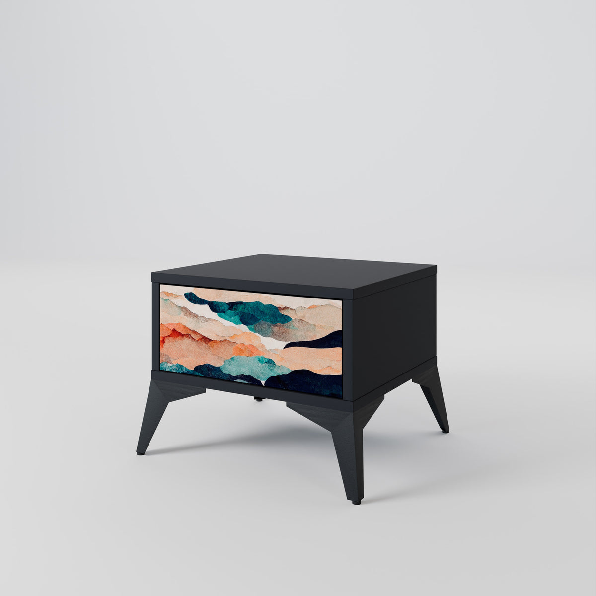 ABSTRACT LANDSCAPE Nightstand with Drawer