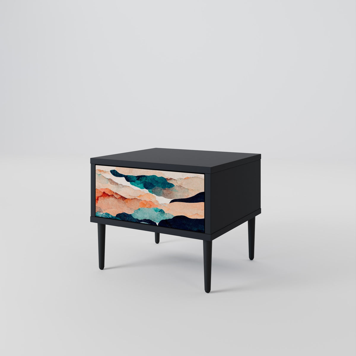 ABSTRACT LANDSCAPE Nightstand with Drawer