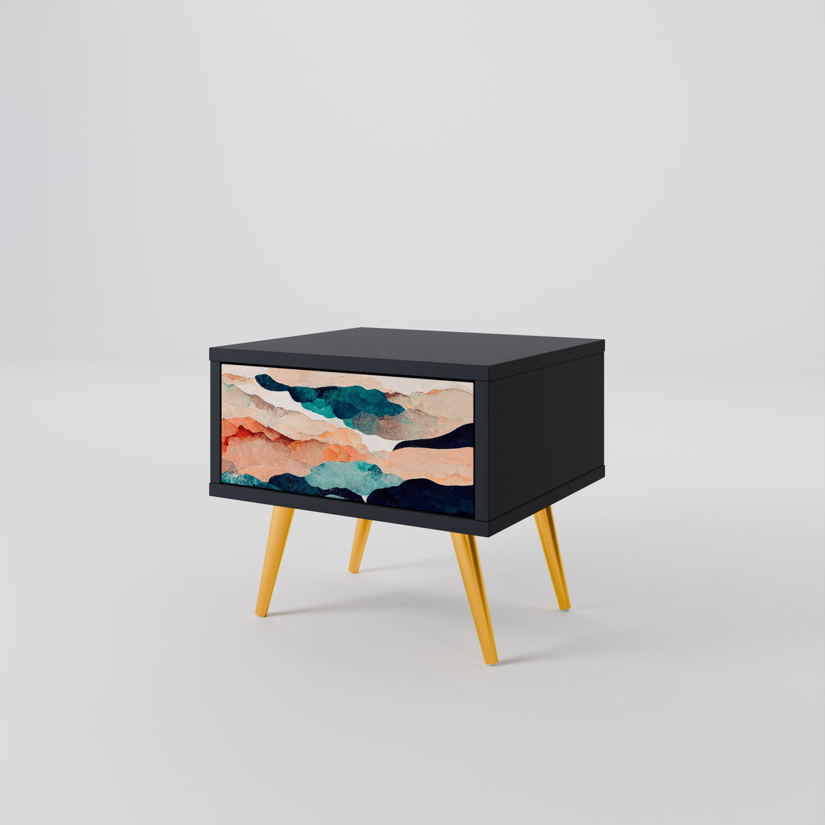 ABSTRACT LANDSCAPE Nightstand with Drawer